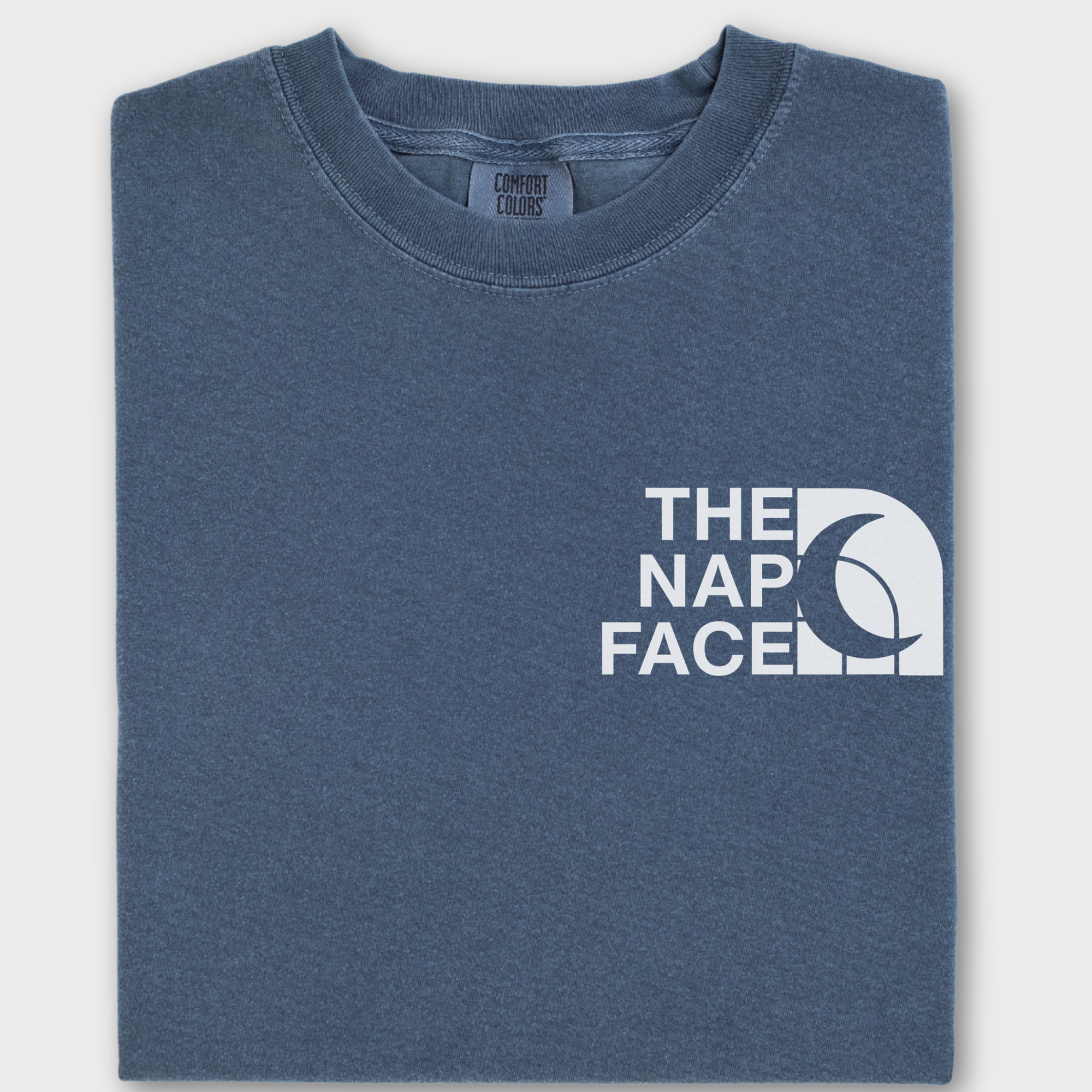 Modern The Nap Face Pet Text Comfort Colors T-Shirt in Denim-Fetch N Found