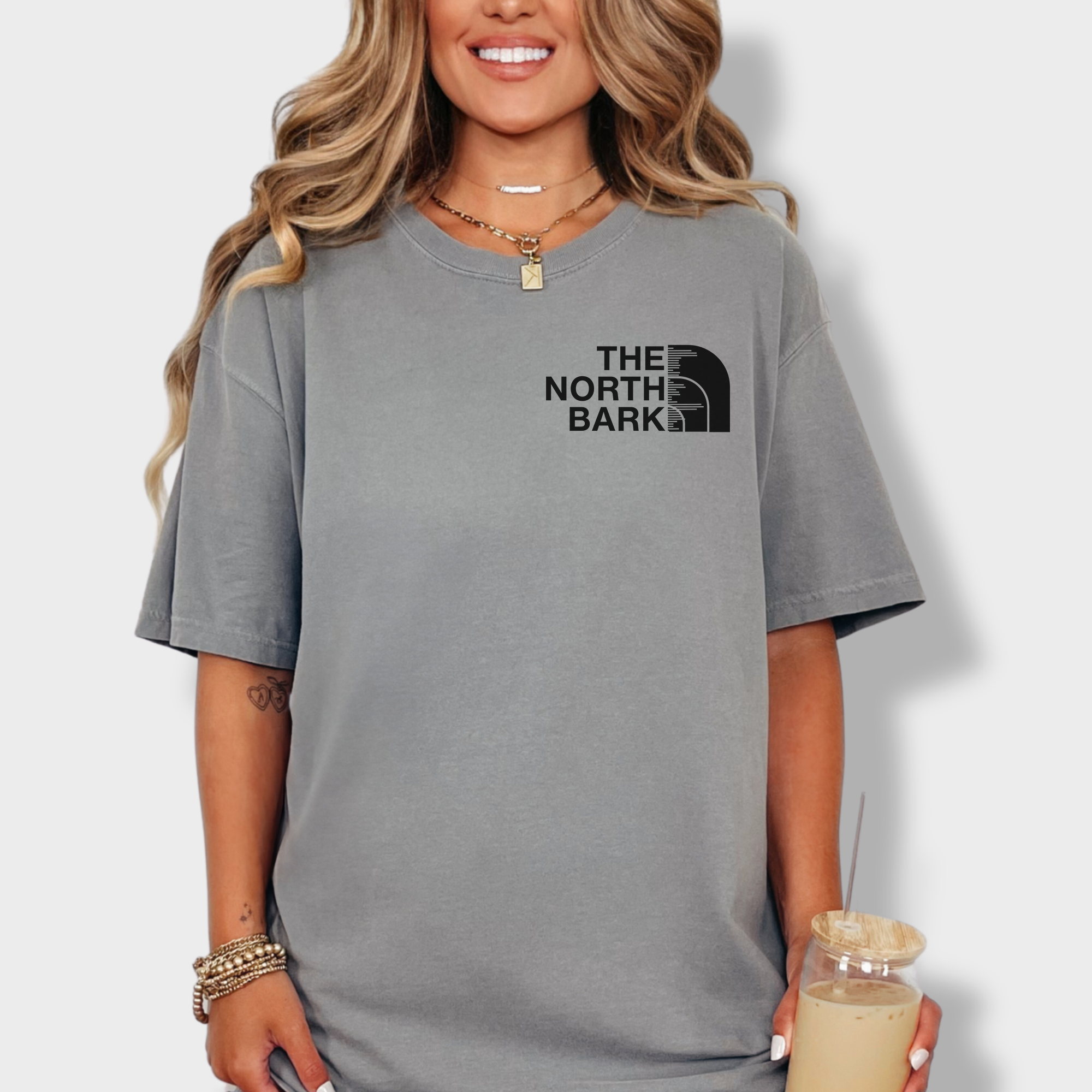 Artistic The North Bark Dog Graphic Comfort Colors T-Shirt in Grey-Fetch N Found
