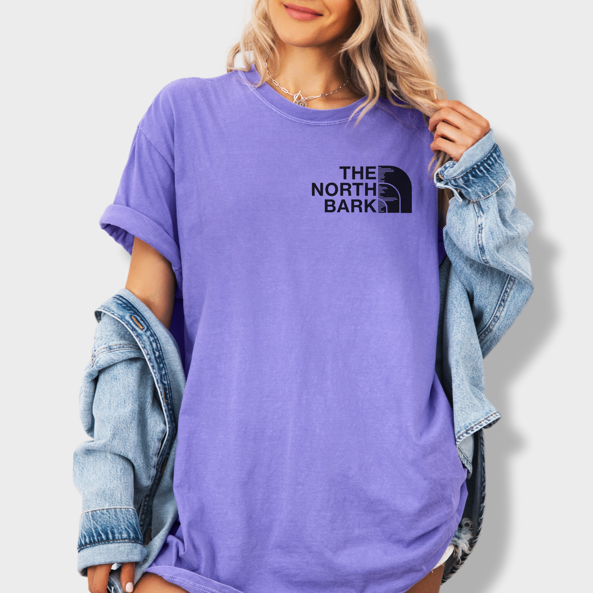 Artistic The North Bark Dog Graphic Comfort Colors T-Shirt in Violet-Fetch N Found