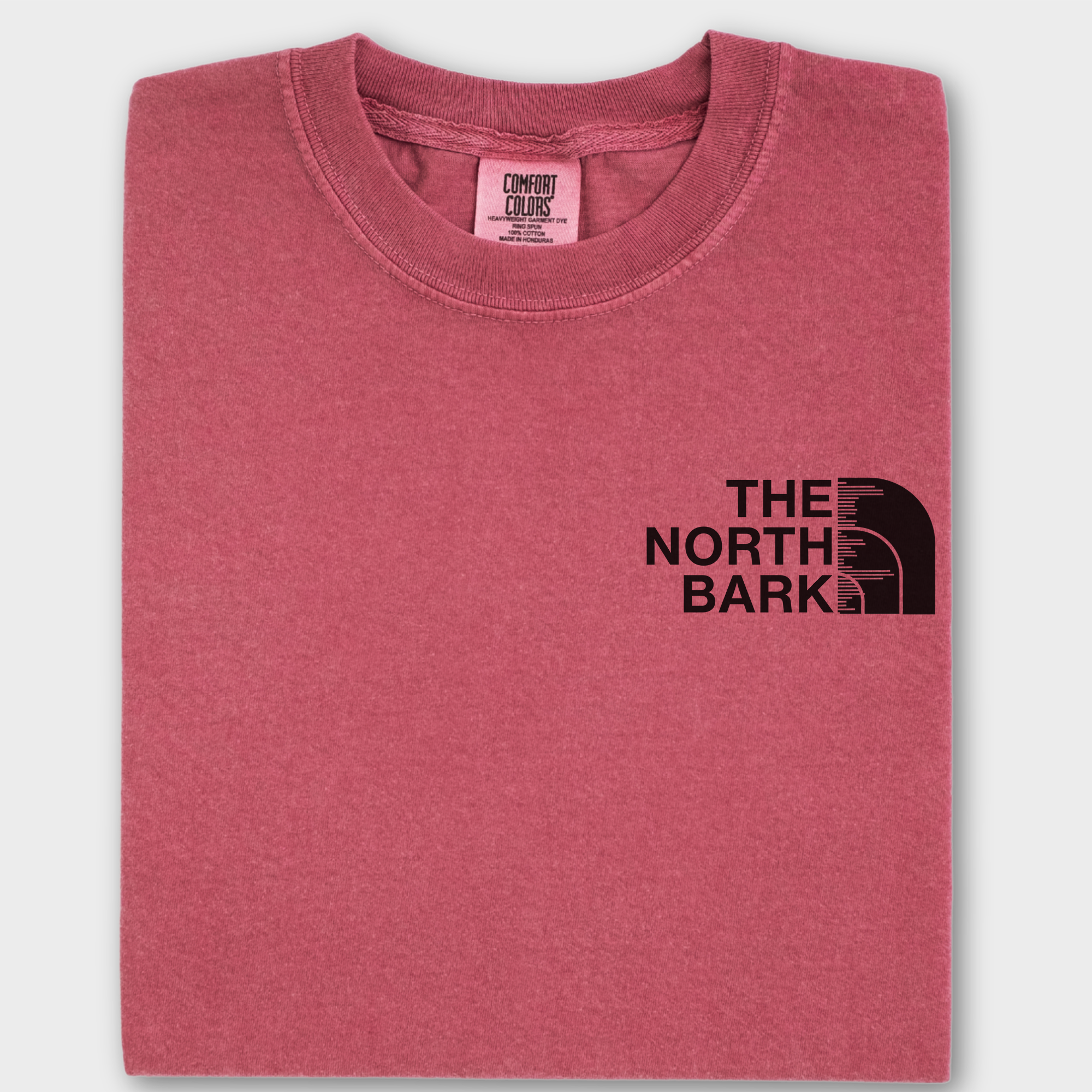 Artistic The North Bark Dog Graphic Comfort Colors T-Shirt in Crimson-Fetch N Found