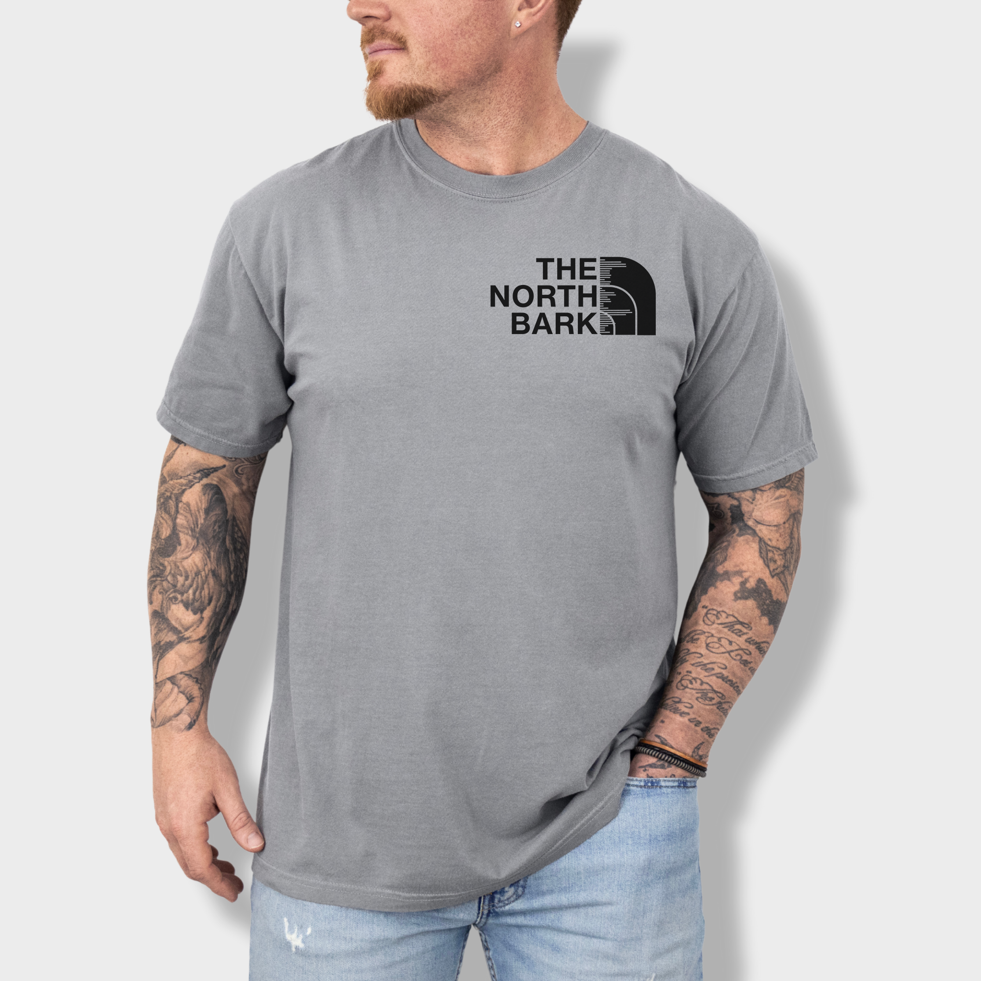 Artistic The North Bark Dog Graphic Comfort Colors T-Shirt in Grey-Fetch N Found
