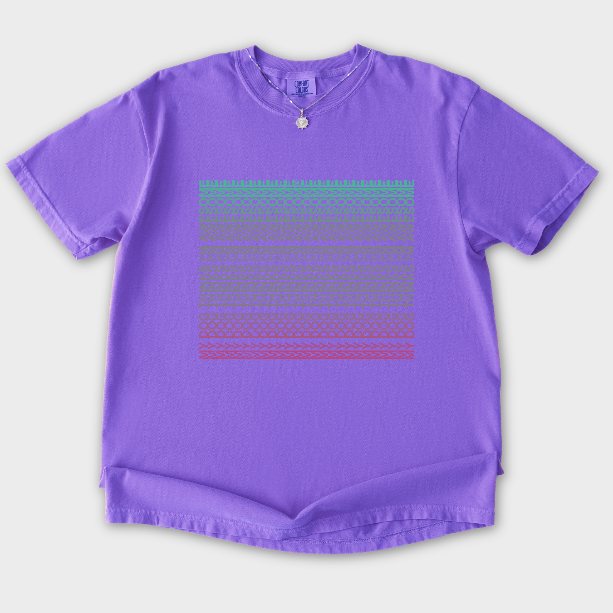 Pixelated My Dog Thinks Im Awesome Secret Message Dog Text Comfort Colors T-Shirt in Violet-T-Shirt-Violet-S-Fetch N Found