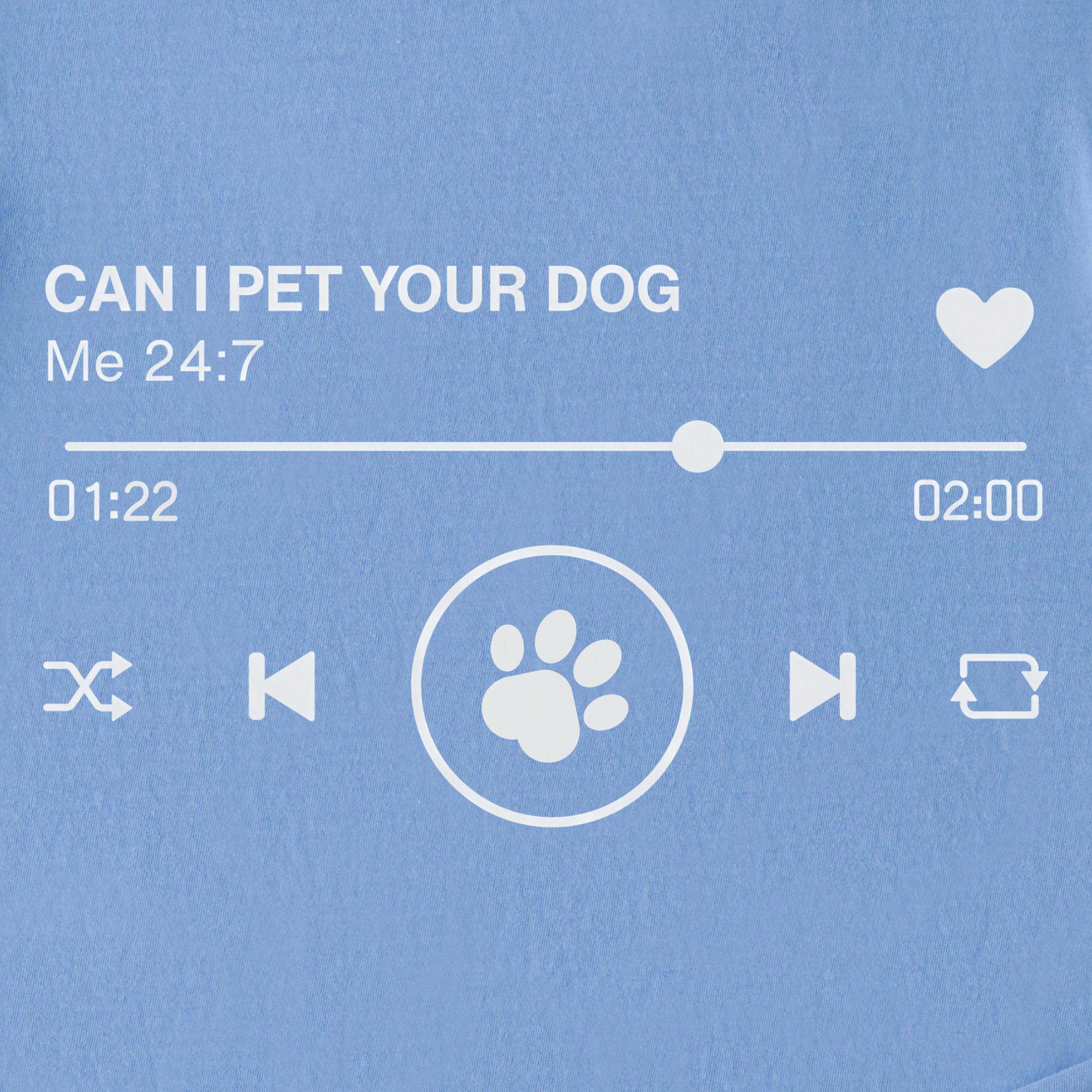 Minimalist Can I Pet Your Dog Digital Player Dog Graphic Comfort Colors T-Shirt in Washed Denim-T-Shirt-Fetch N Found