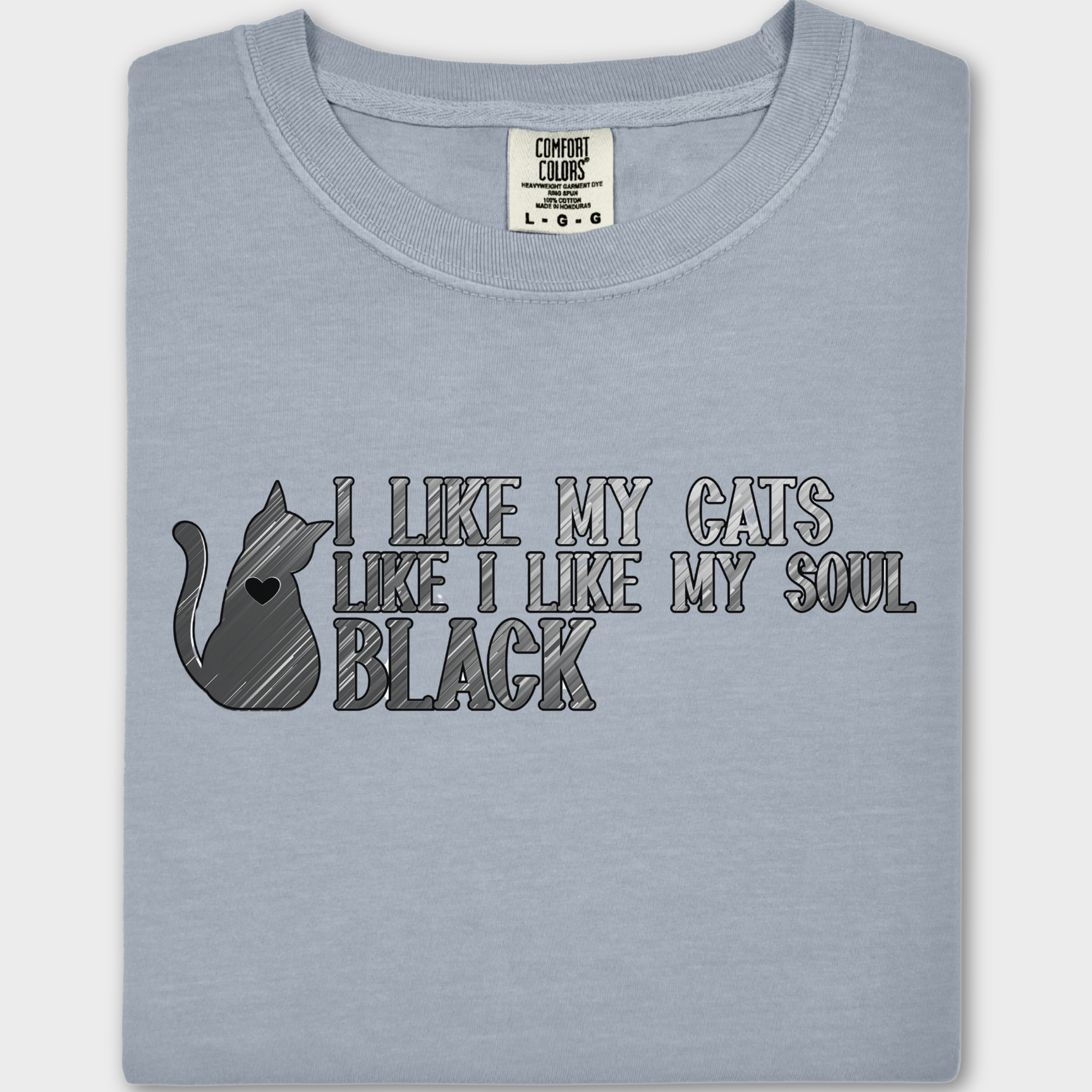Retro I like my pets like I like my soul Cat Text Comfort Colors T-Shirt in Granite-Fetch N Found