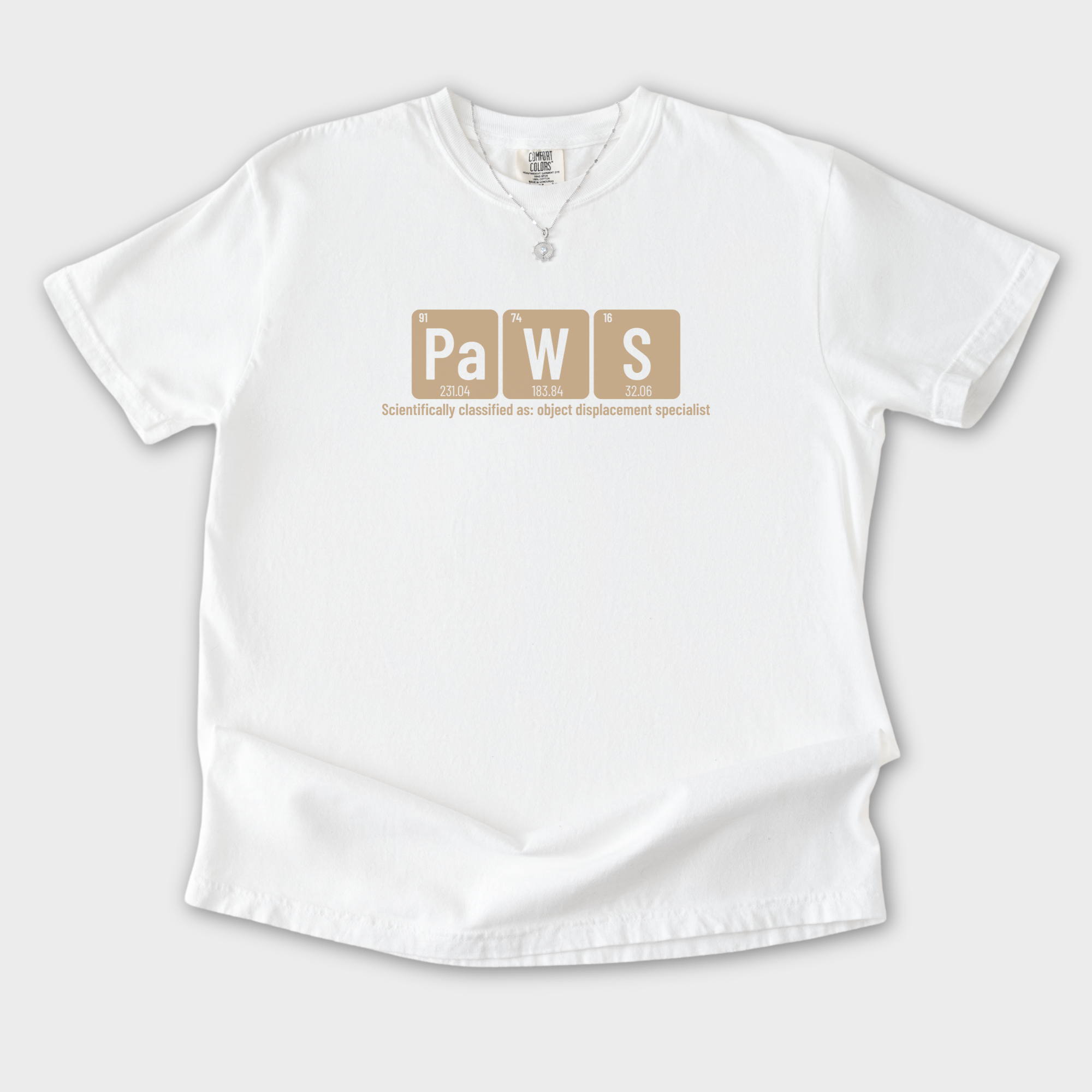 Vintage Paws Cat Graphic Comfort Colors T-Shirt in White