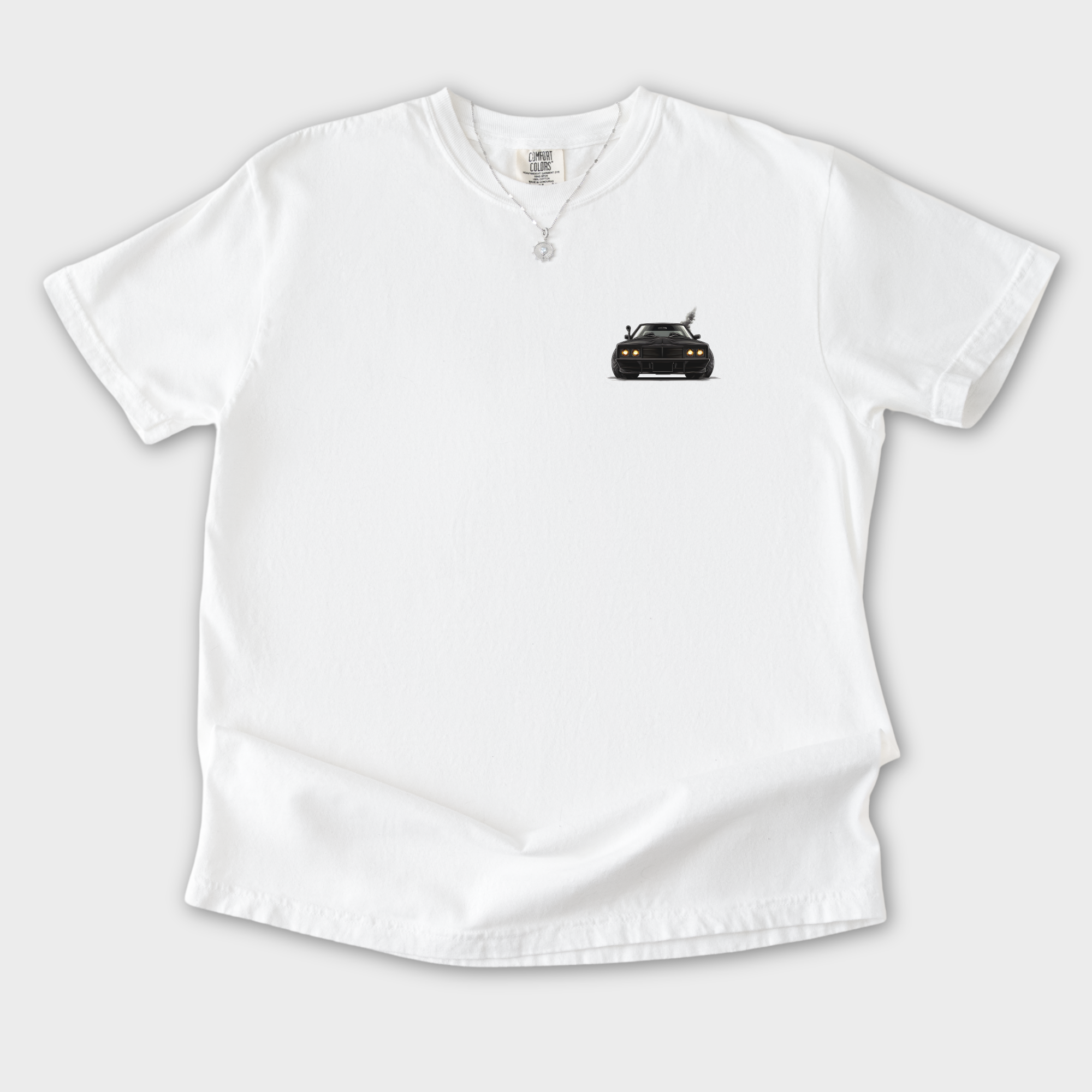 Retro Cute Cat Graphic Black Grand National Premium T-Shirt in White