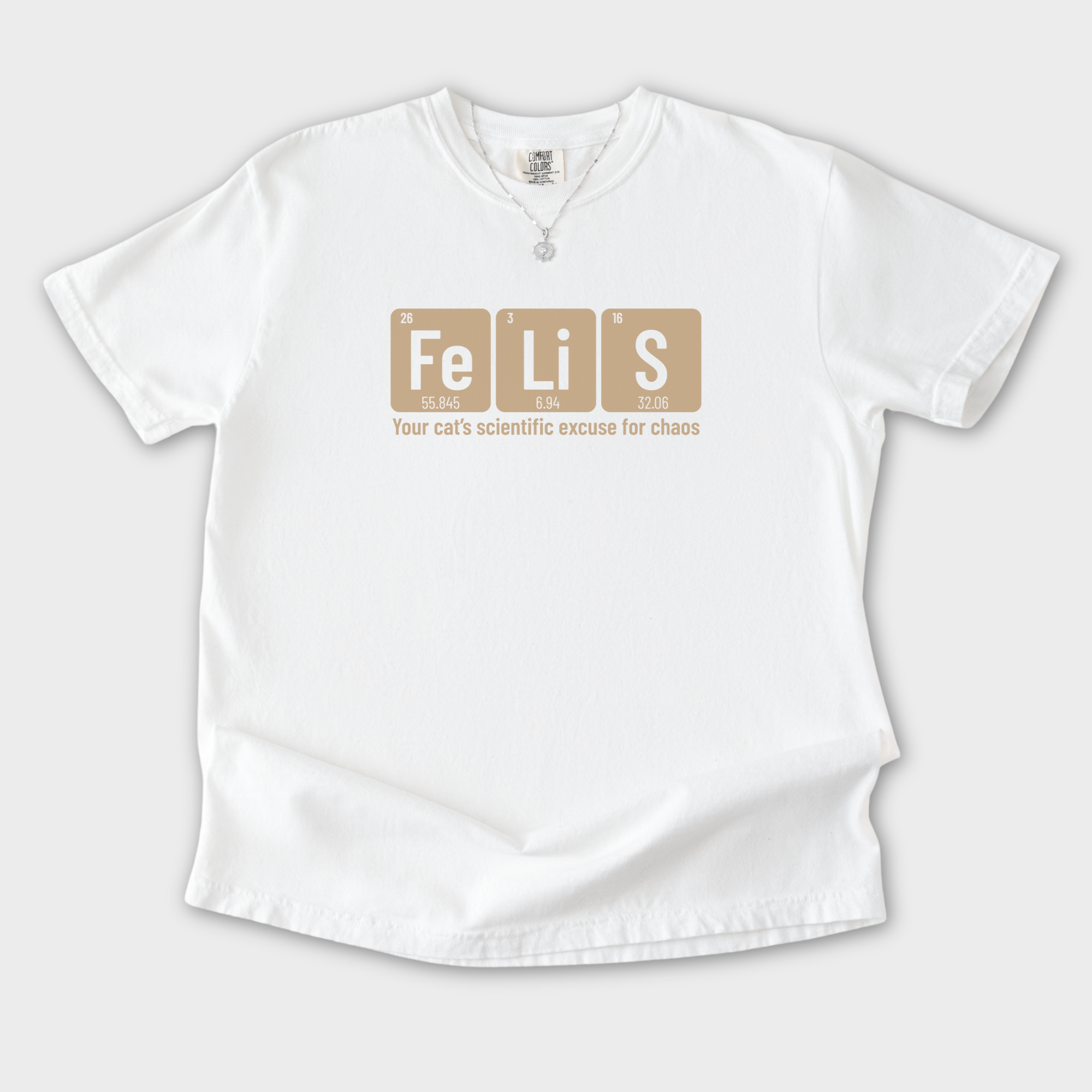 Artistic Felis Cat Graphic Comfort Colors T-Shirt in White