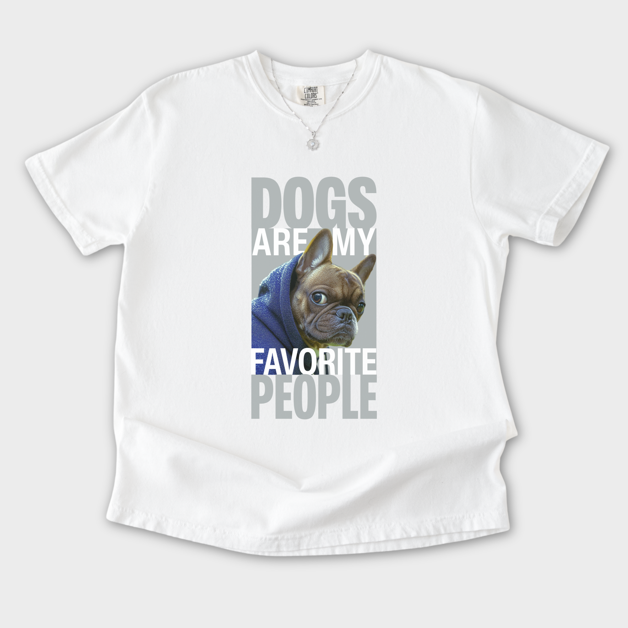 Modern Dogs Are My Favorite People Dog Graphic Comfort Colors T-Shirt in White