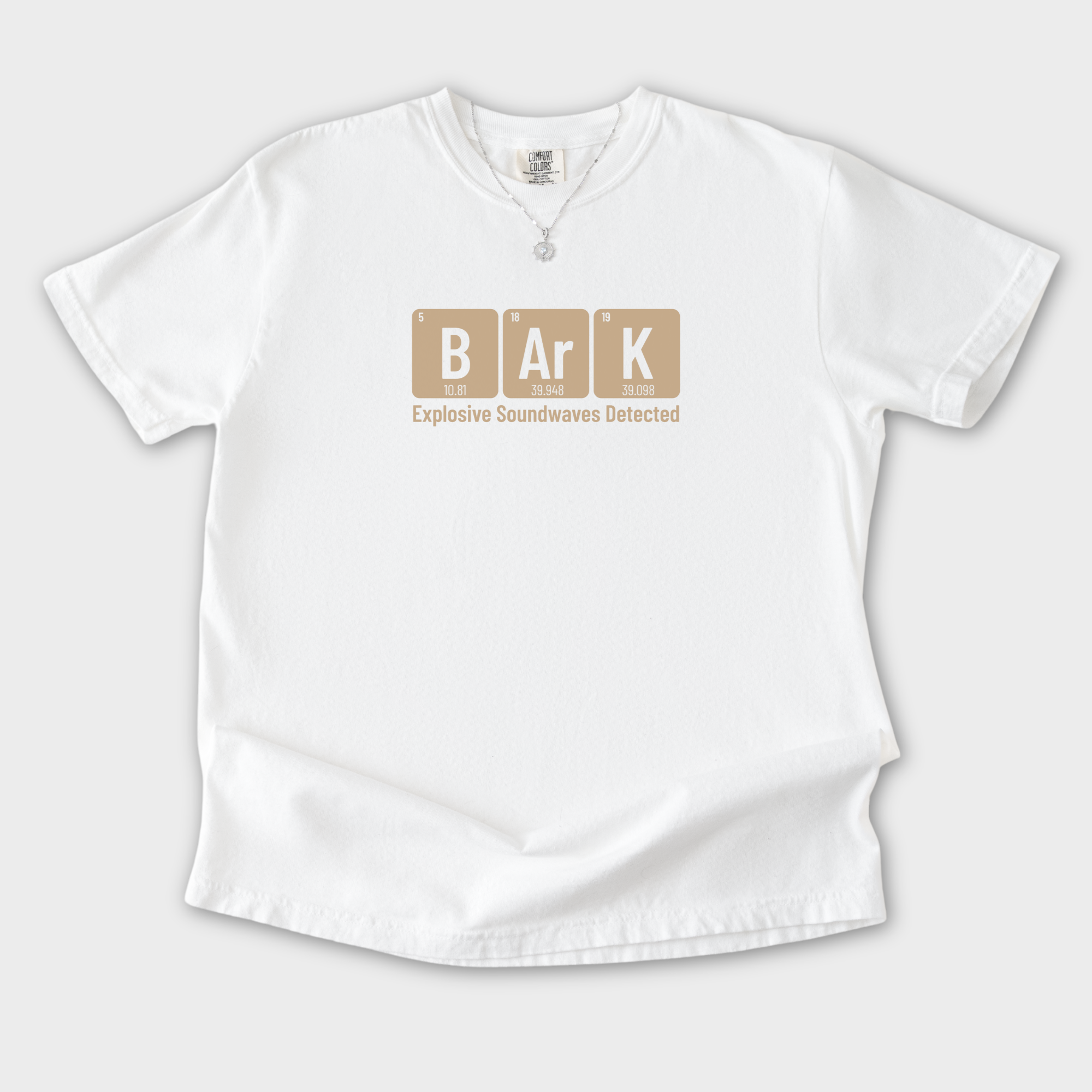Modern Bark Dog Text Comfort Colors T-Shirt in White