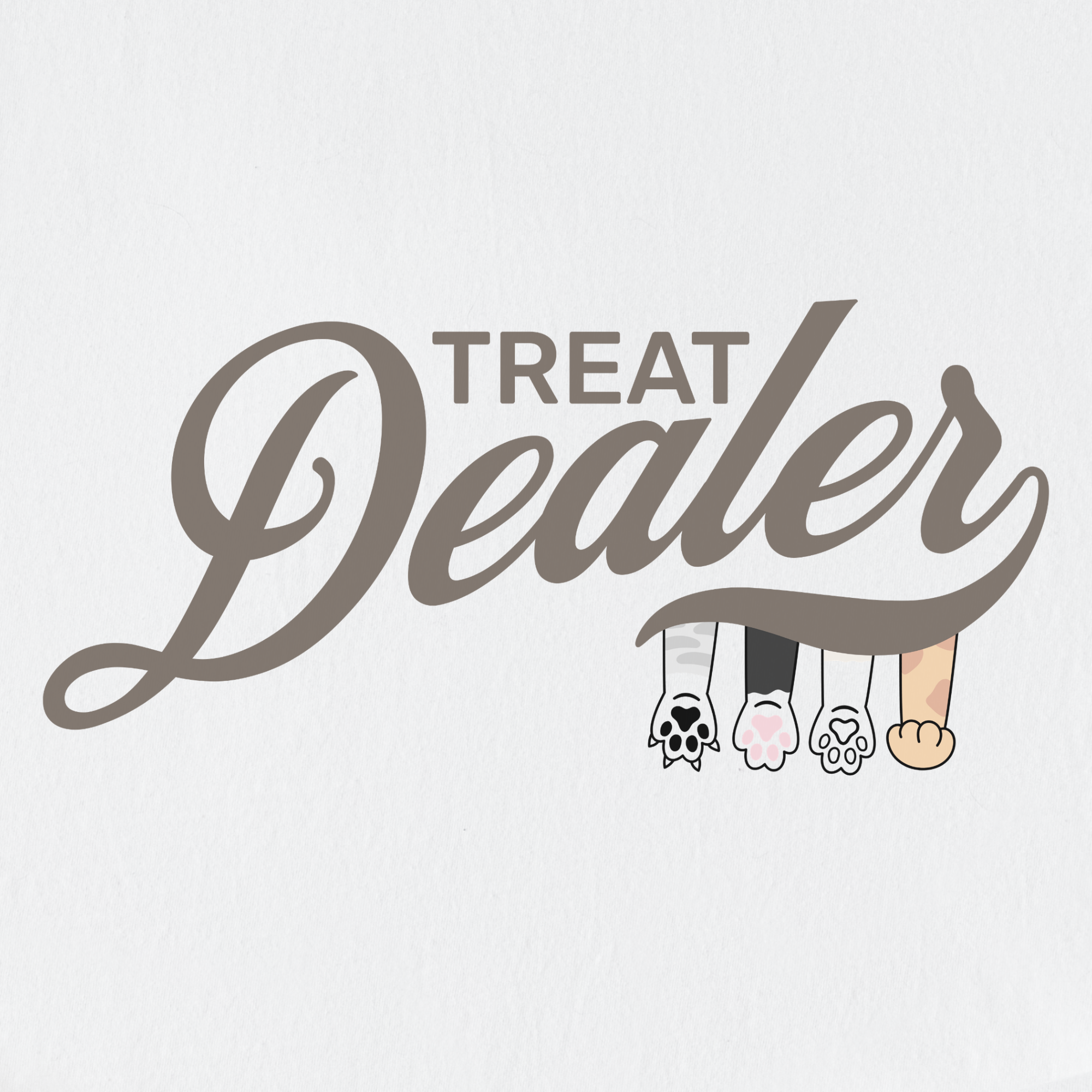Retro Cute Cat Treat Dealer Minimalist T-Shirt in White