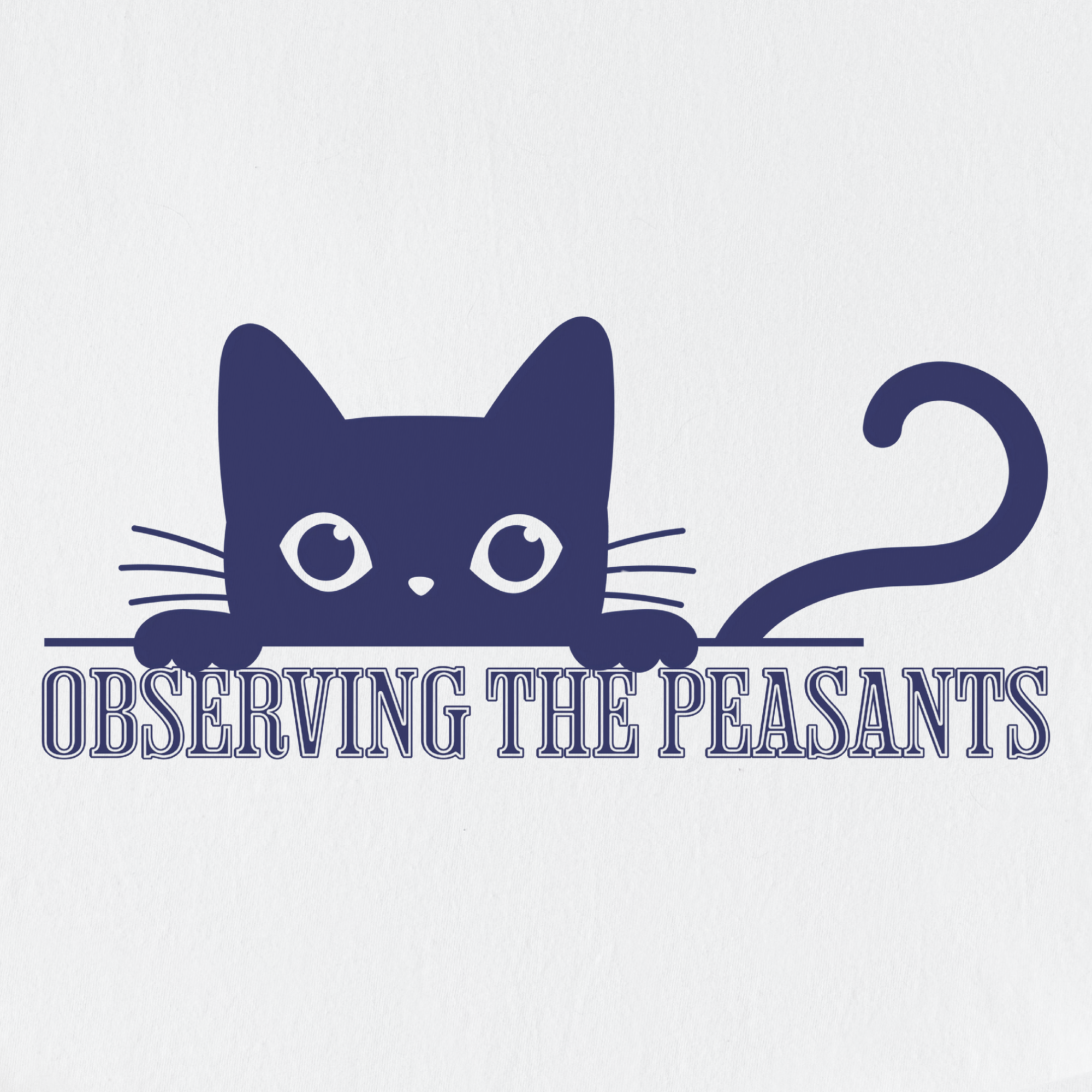 Minimalist Observing the Peasants Cat Graphic Comfort Colors T-Shirt in White-T-Shirt-Fetch N Found