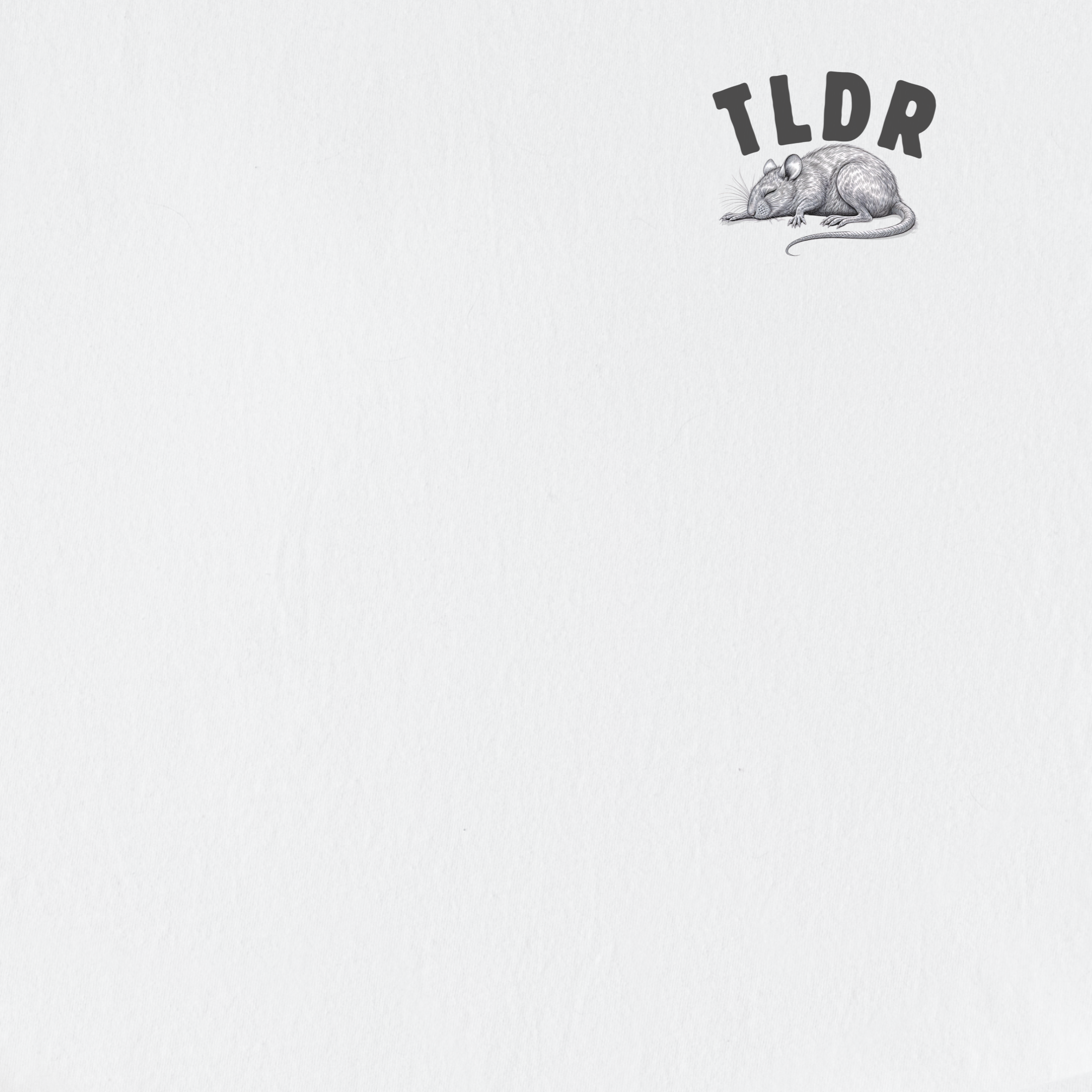 Line Art Too Long Didnt Read TLDR Cat plus Mouse Cat Graphic Comfort Colors T-Shirt in White-T-Shirt-Fetch N Found