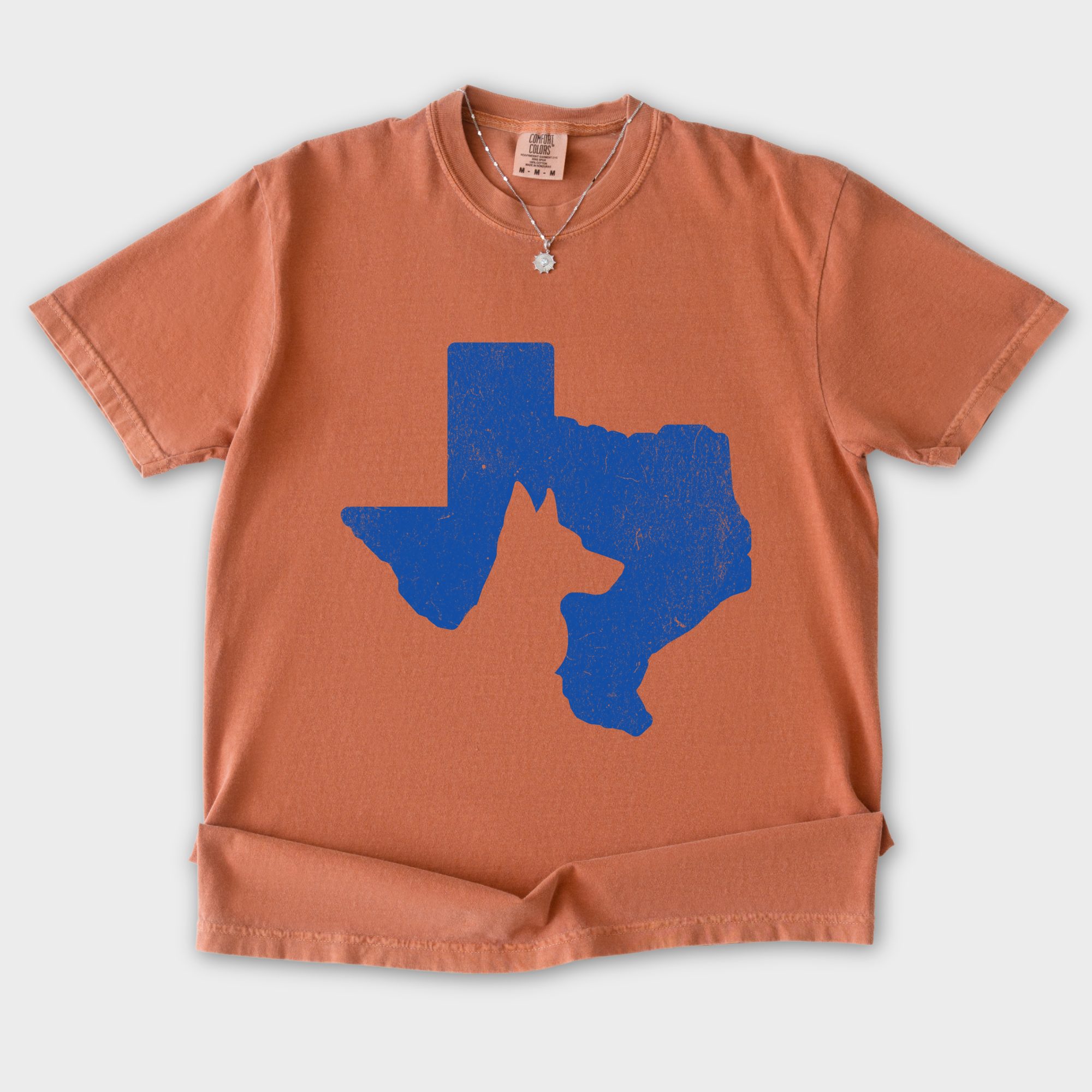 Minimalist Texas State Dog Lover Dog Graphic Comfort Colors T-Shirt in Yam-T-Shirt-Yam-S-Fetch N Found