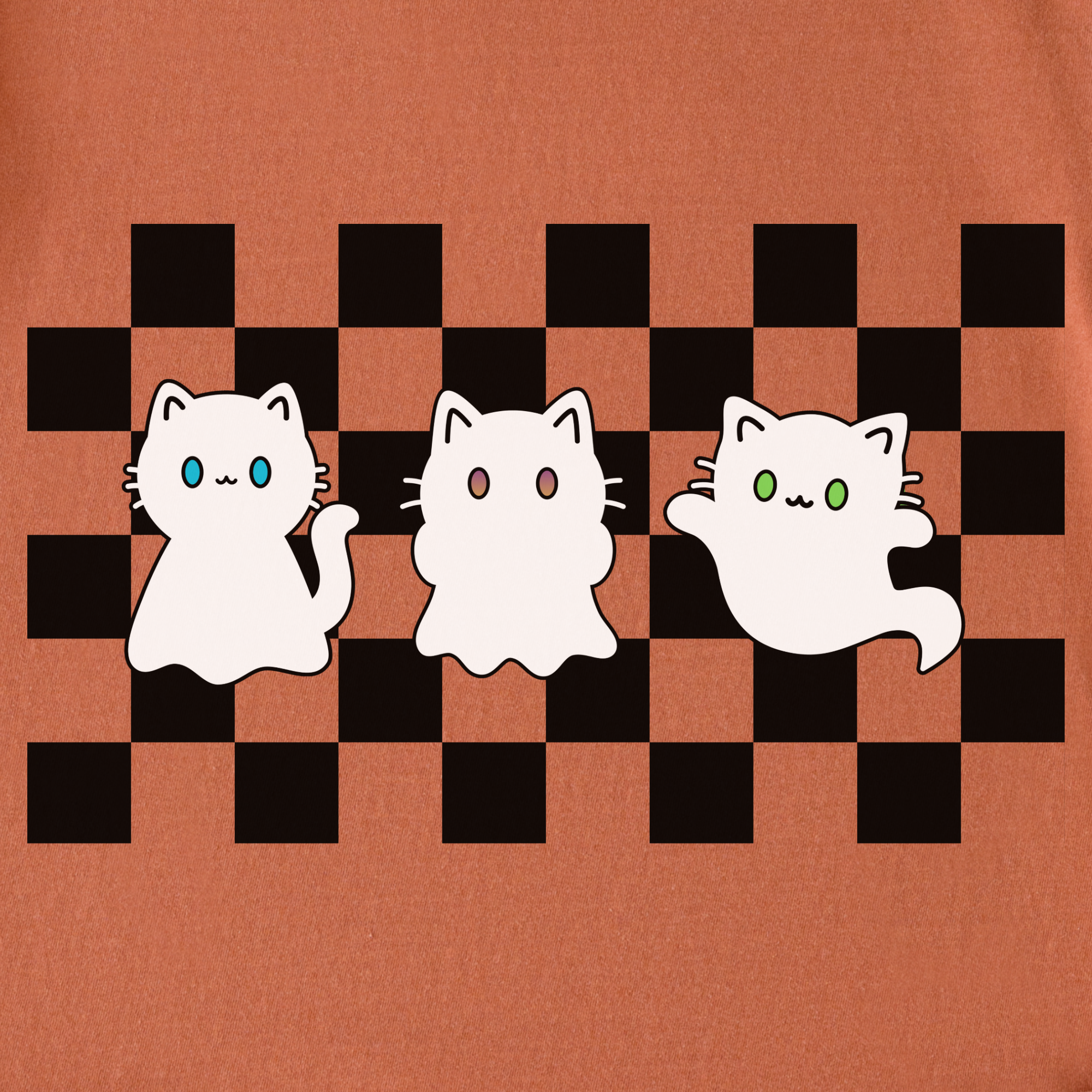 Minimalist Friendly Cat Ghosts Cat Graphic Comfort Colors T-Shirt in Yam-T-Shirt-Fetch N Found