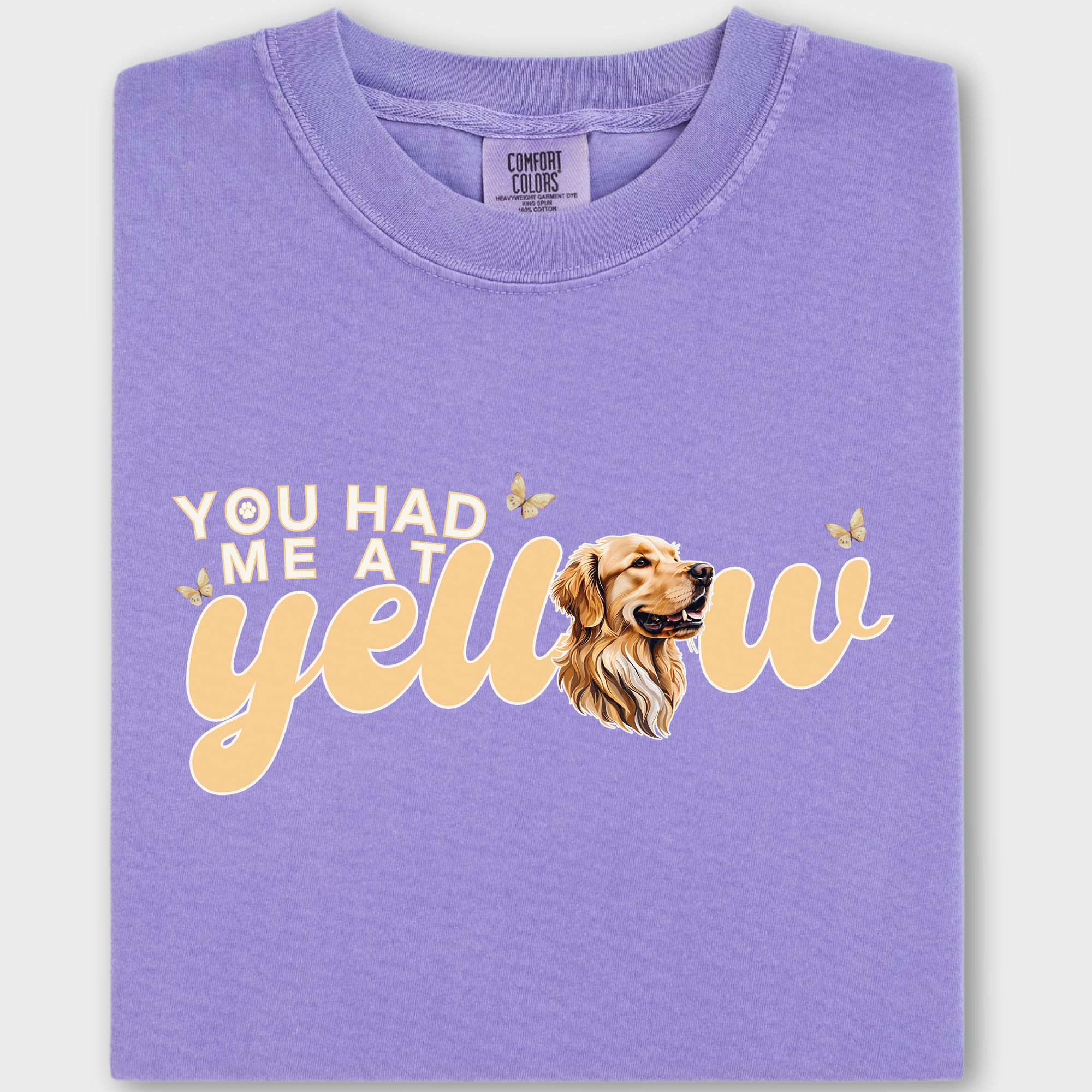 Movie-Inspired You Had Me At Yellow Labrardor Retreiver Dog Text Comfort Colors T-Shirt in Violet-T-Shirt-Violet-Fetch N Found