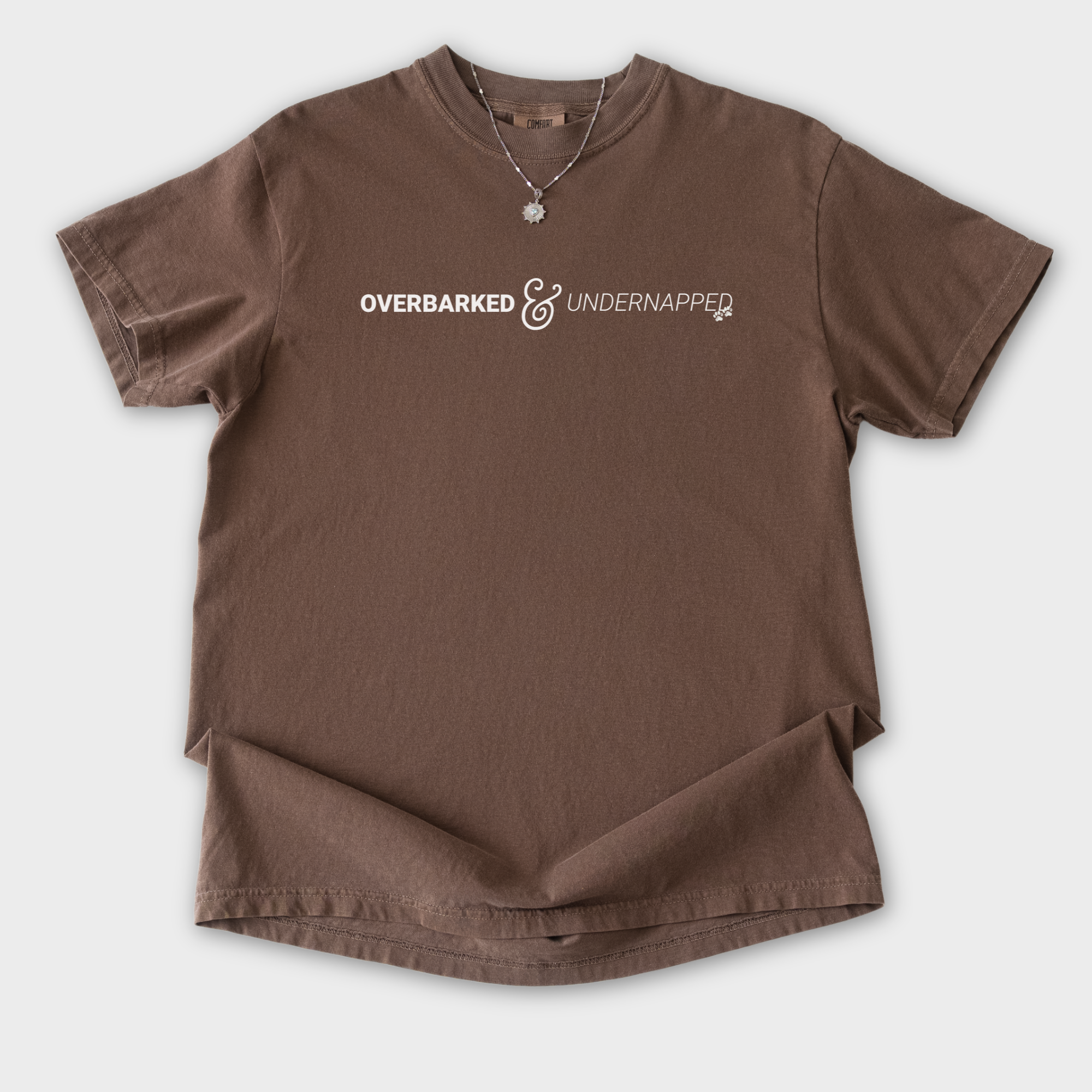 overbarked-undernapped-t-shirt-in-espresso - Espresso Flat Lay Front