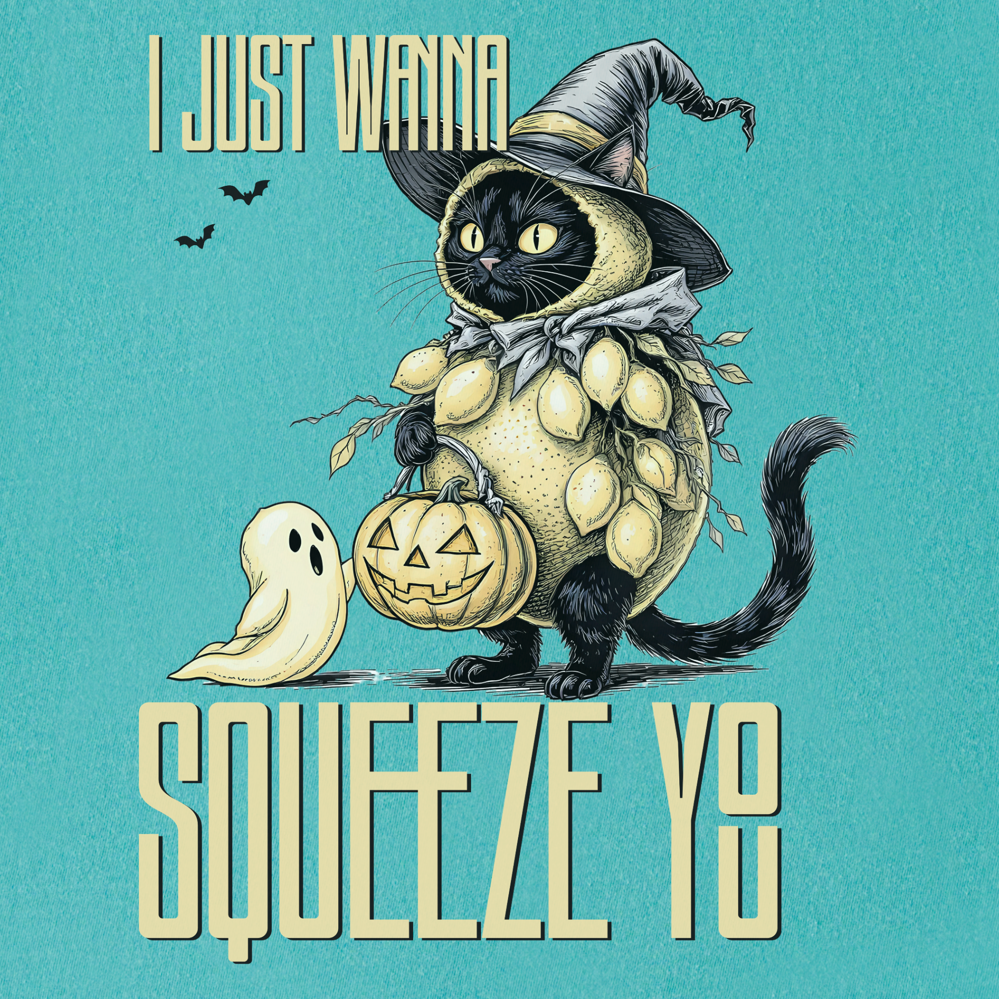 line-art-i-just-wanna-squeeze-you-lemon-trick-or-treater-cat-graphic-comfort-colors-t-shirt-in-seafoam - Seafoam Full Graphic