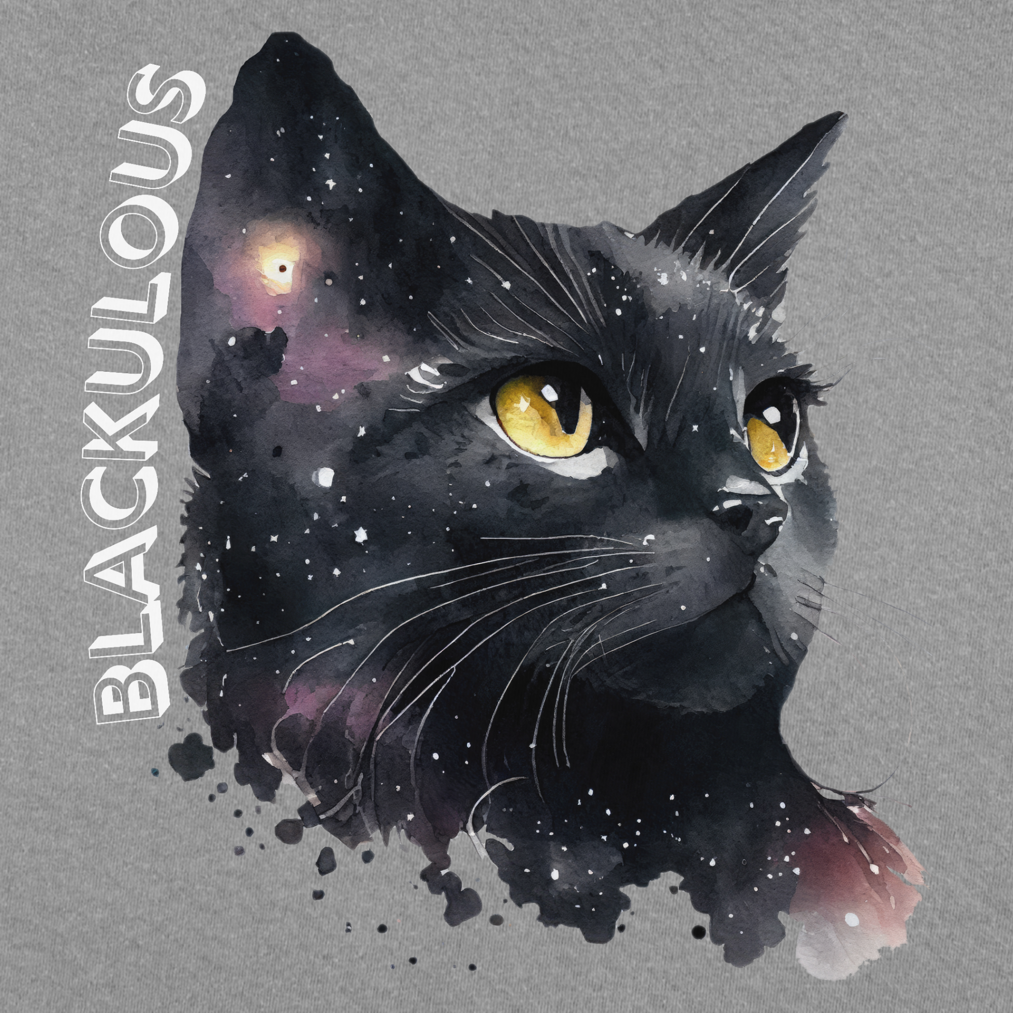 blackulous-black-cat-t-shirt-in-grey - Grey Full Graphic