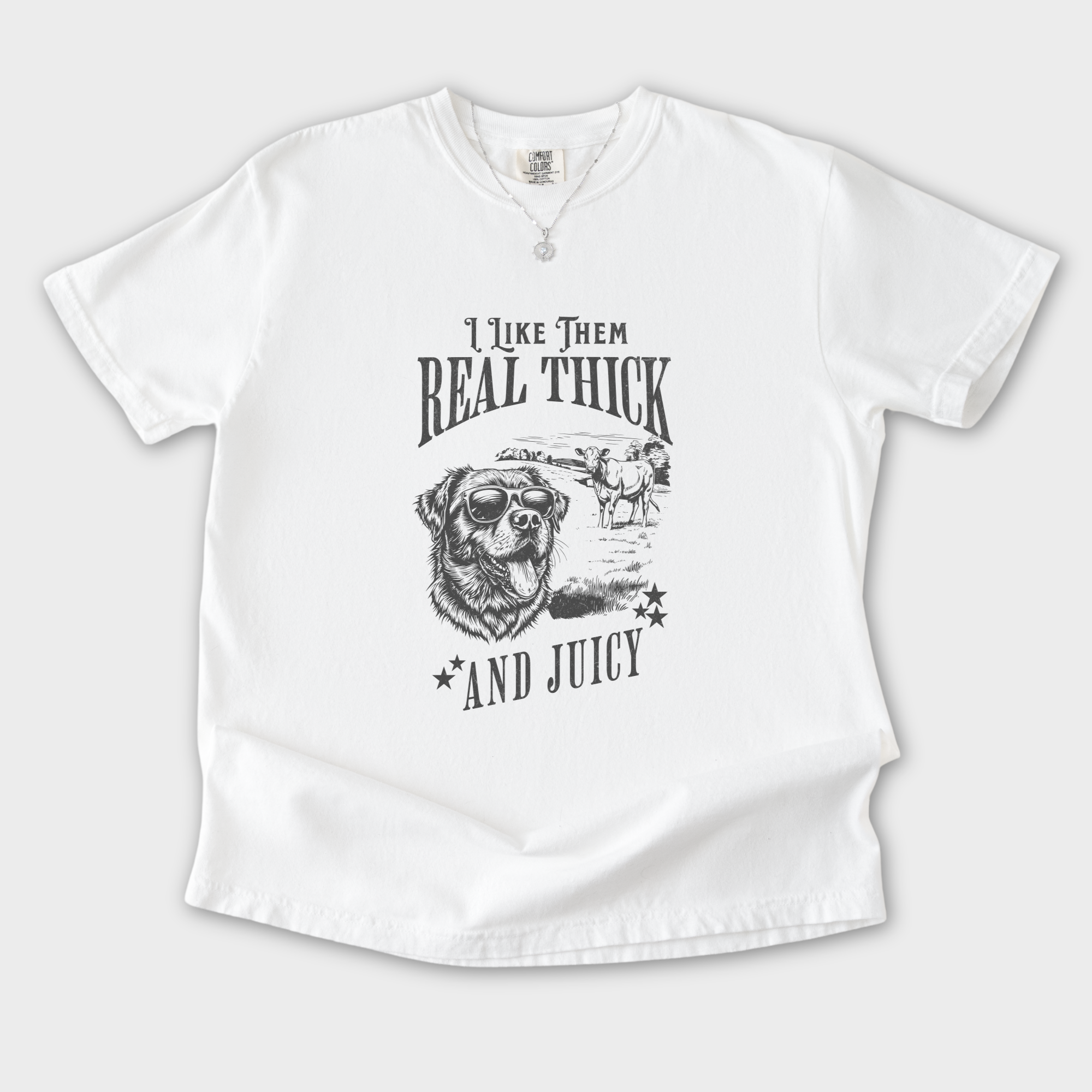 real-thick-and-juicy-t-shirt-in-white - White Flat Lay Front