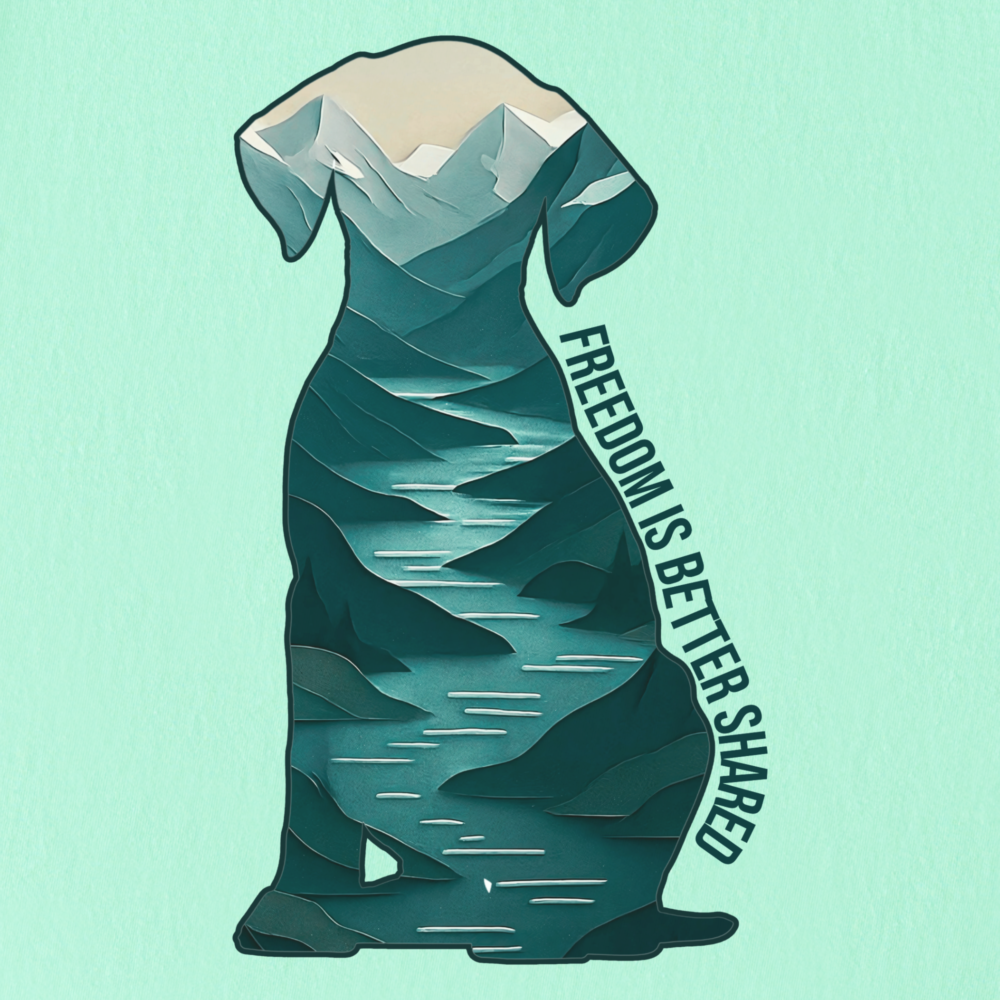 vintage-mountain-freedom-is-better-shared-dog-graphic-comfort-colors-t-shirt-in-island-reef - Island Reef Full Graphic