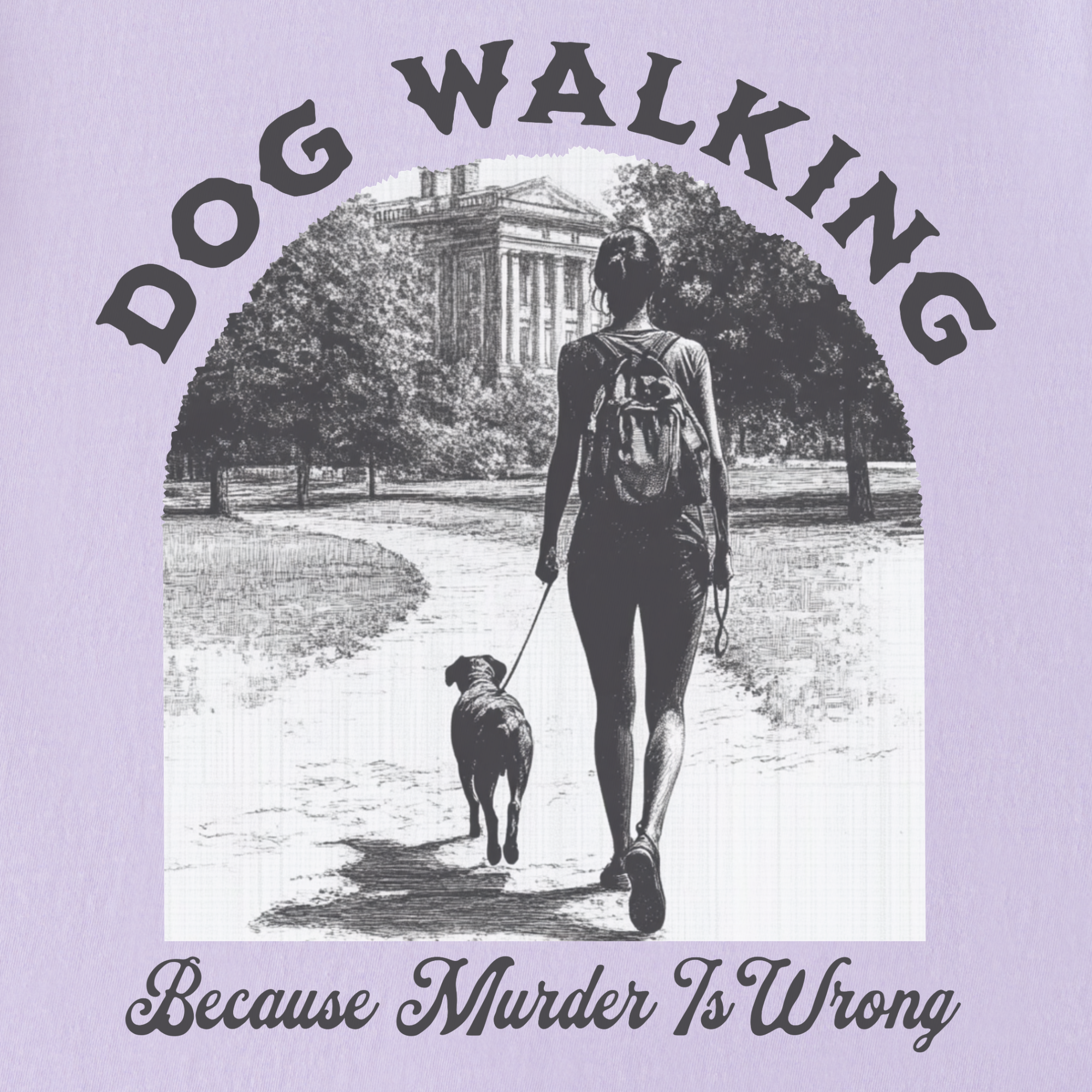 western-murder-is-wrong-dog-graphic-comfort-colors-t-shirt-in-orchid - Orchid Full Graphic