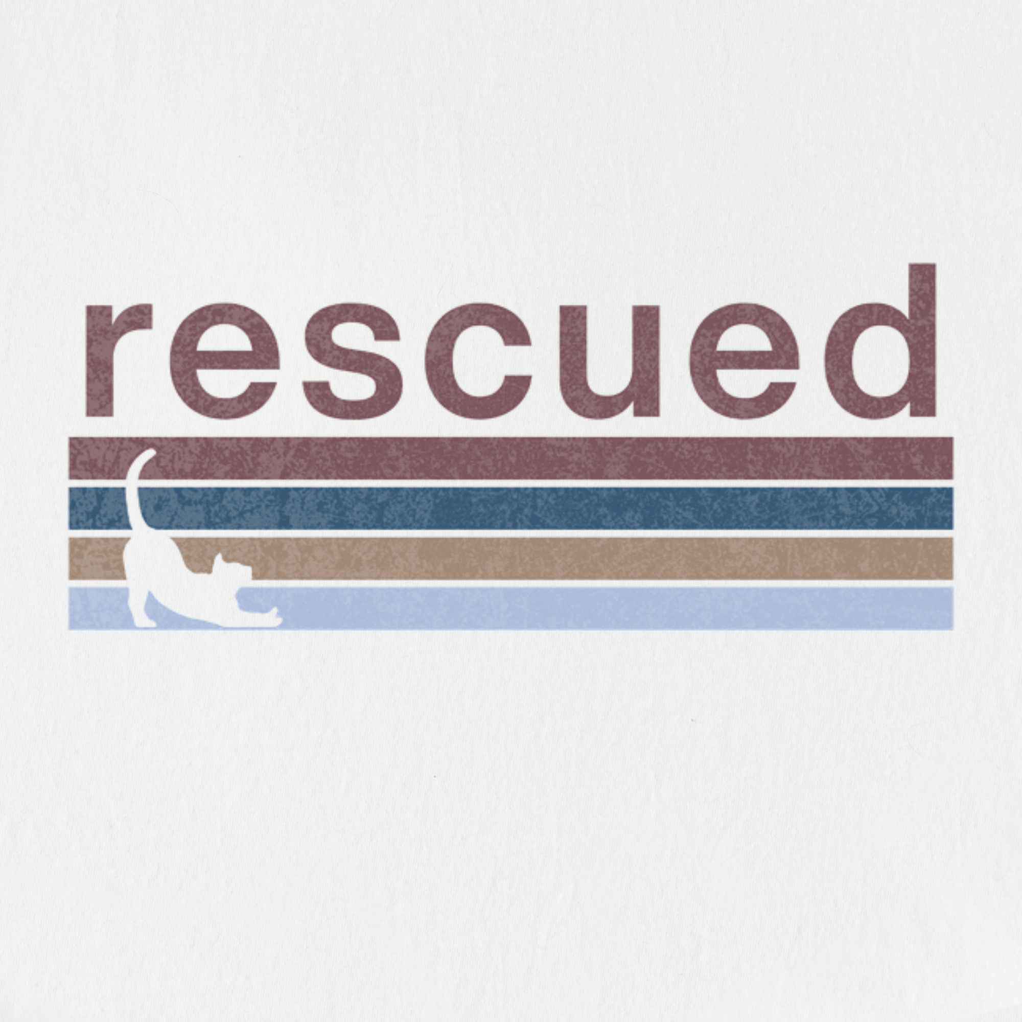 retro-cat-rescued-cat-graphic-comfort-colors-t-shirt-in-white - White Full Graphic