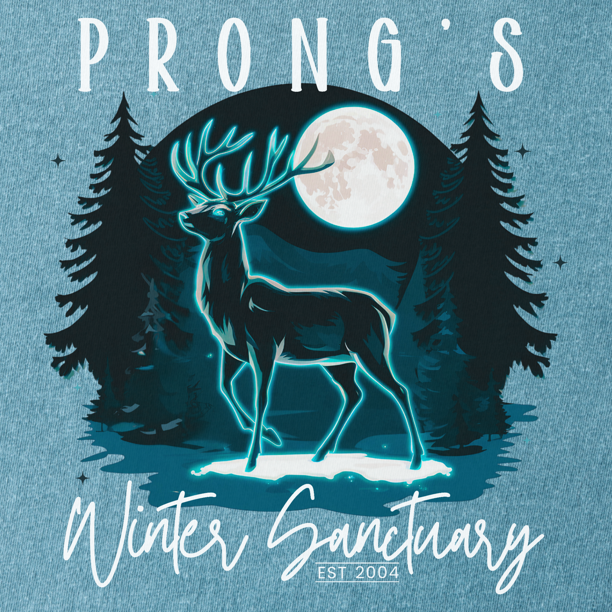 prong-patronus-winter-sanctuary-t-shirt-in-ice-blue - Ice Blue Full Graphic