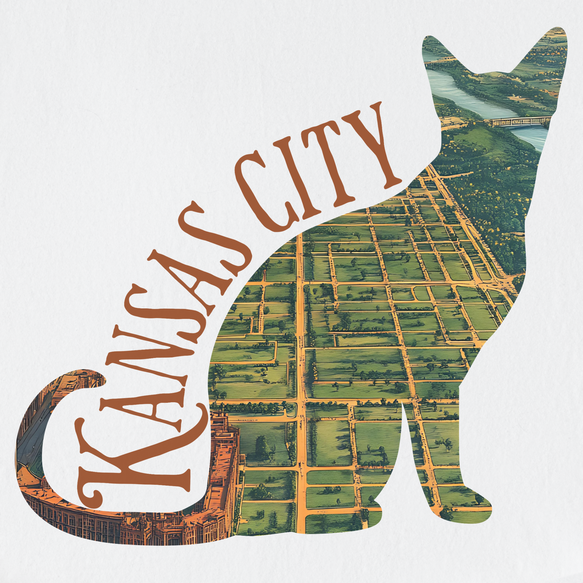 kansas-city-missouri-river-cat-map-t-shirt-in-white - White Full Graphic