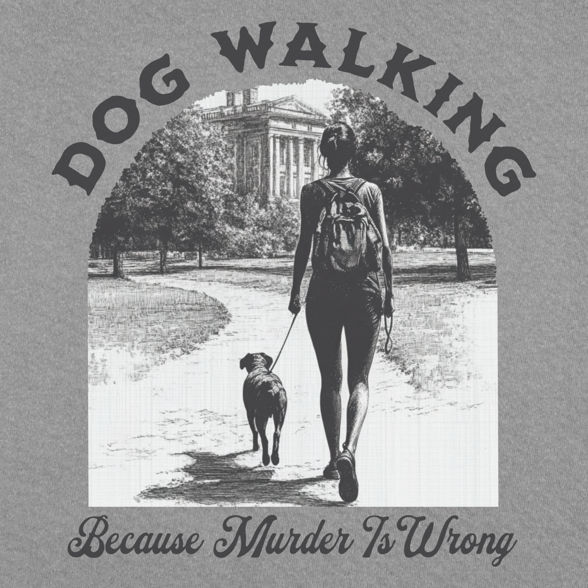 western-murder-is-wrong-dog-graphic-comfort-colors-t-shirt-in-grey - Grey Full Graphic