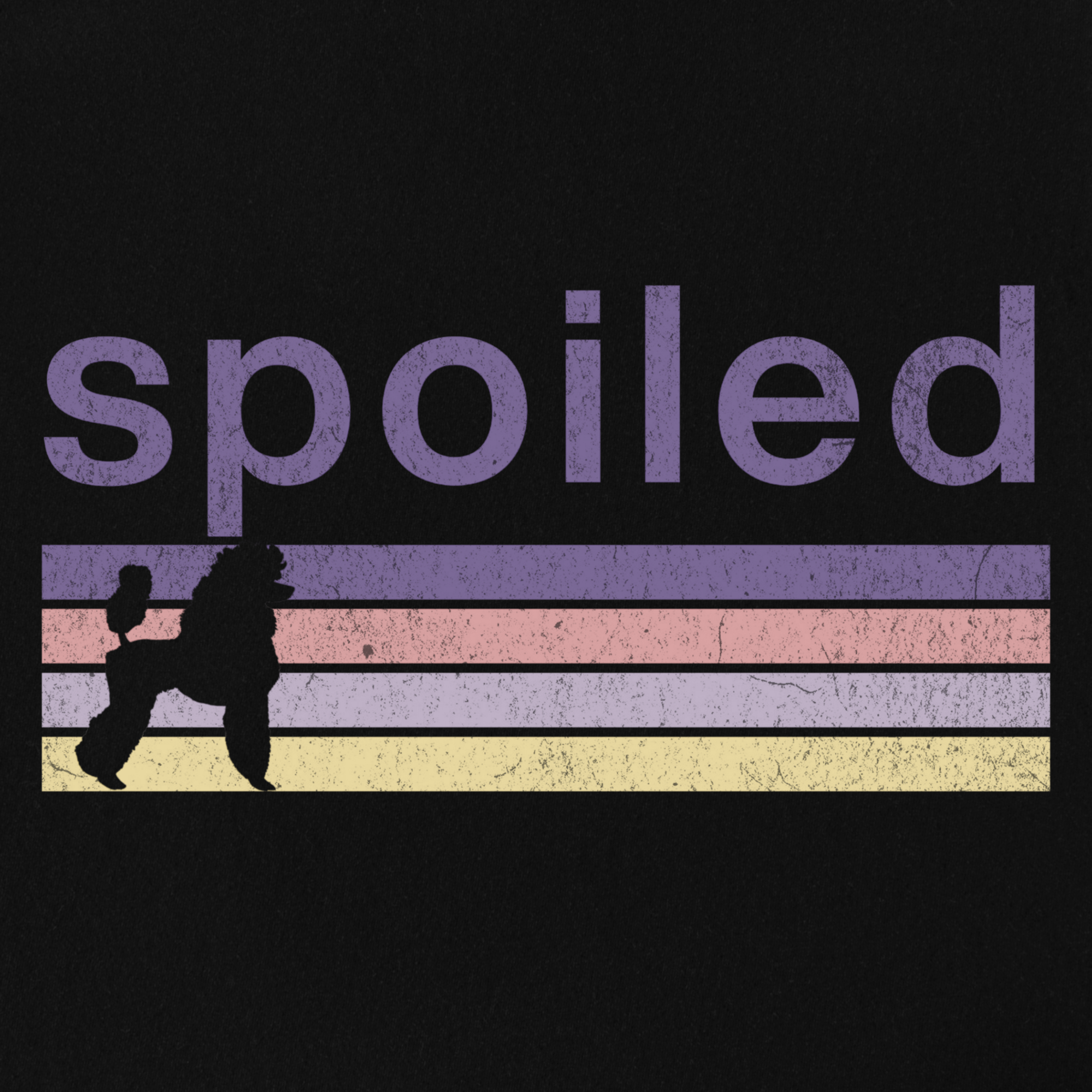 vintage-poodle-spoiled-dog-graphic-comfort-colors-t-shirt-in-black - Black Full Graphic
