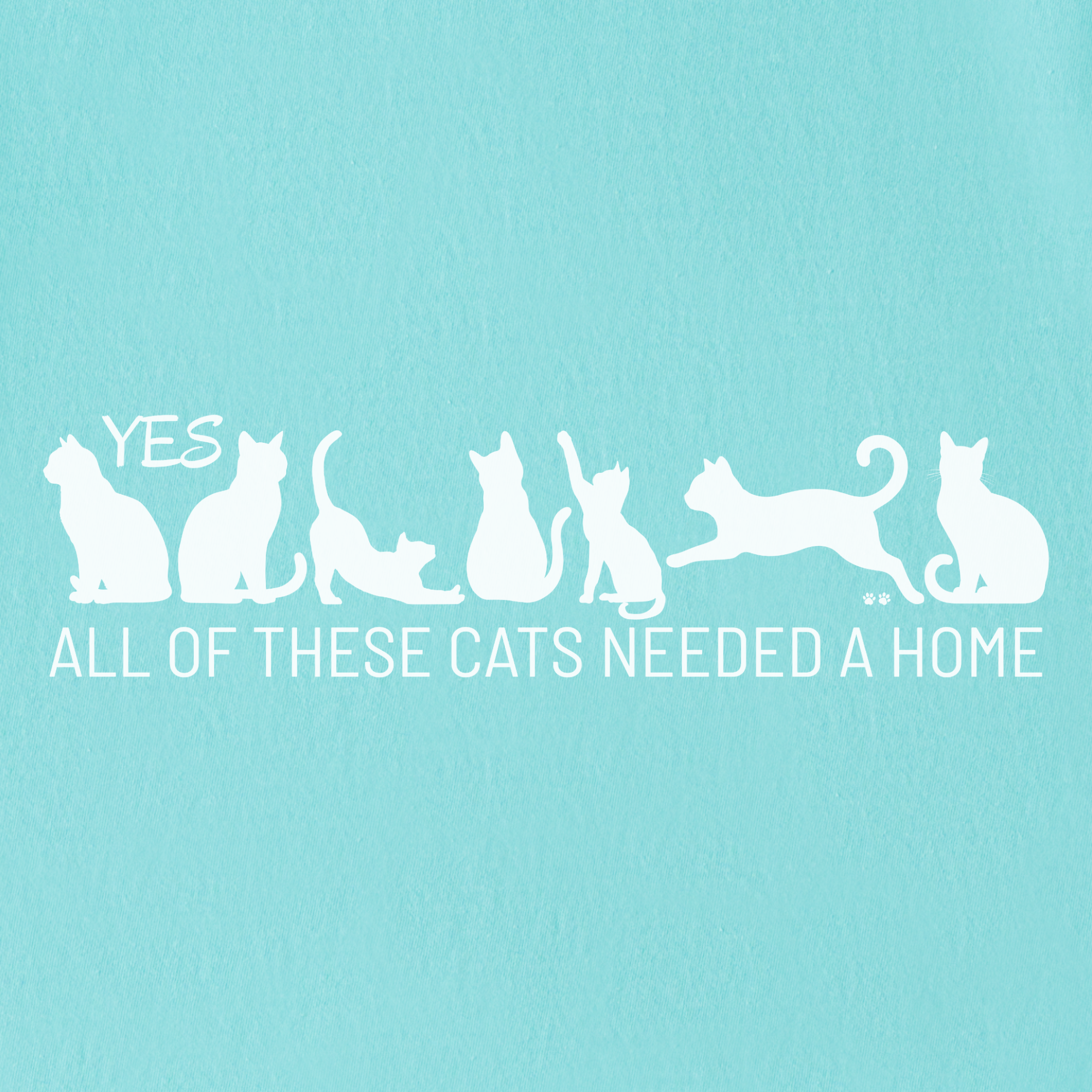 fetch-n-found  unisex tee for men and women featuring , Yes all of these cats needed a home Chalky Mint graphic T-Shirt made of 100% cotton - Chalky Mint Full Graphic