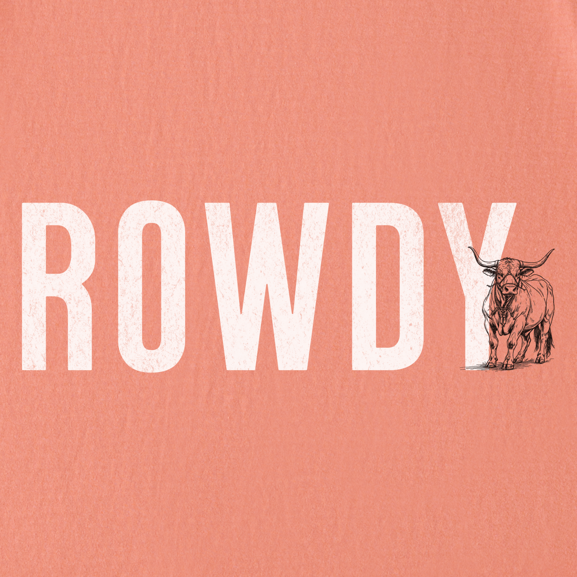 western-rowdy-animal-text-comfort-colors-t-shirt-in-terracotta - Terracotta Full Graphic