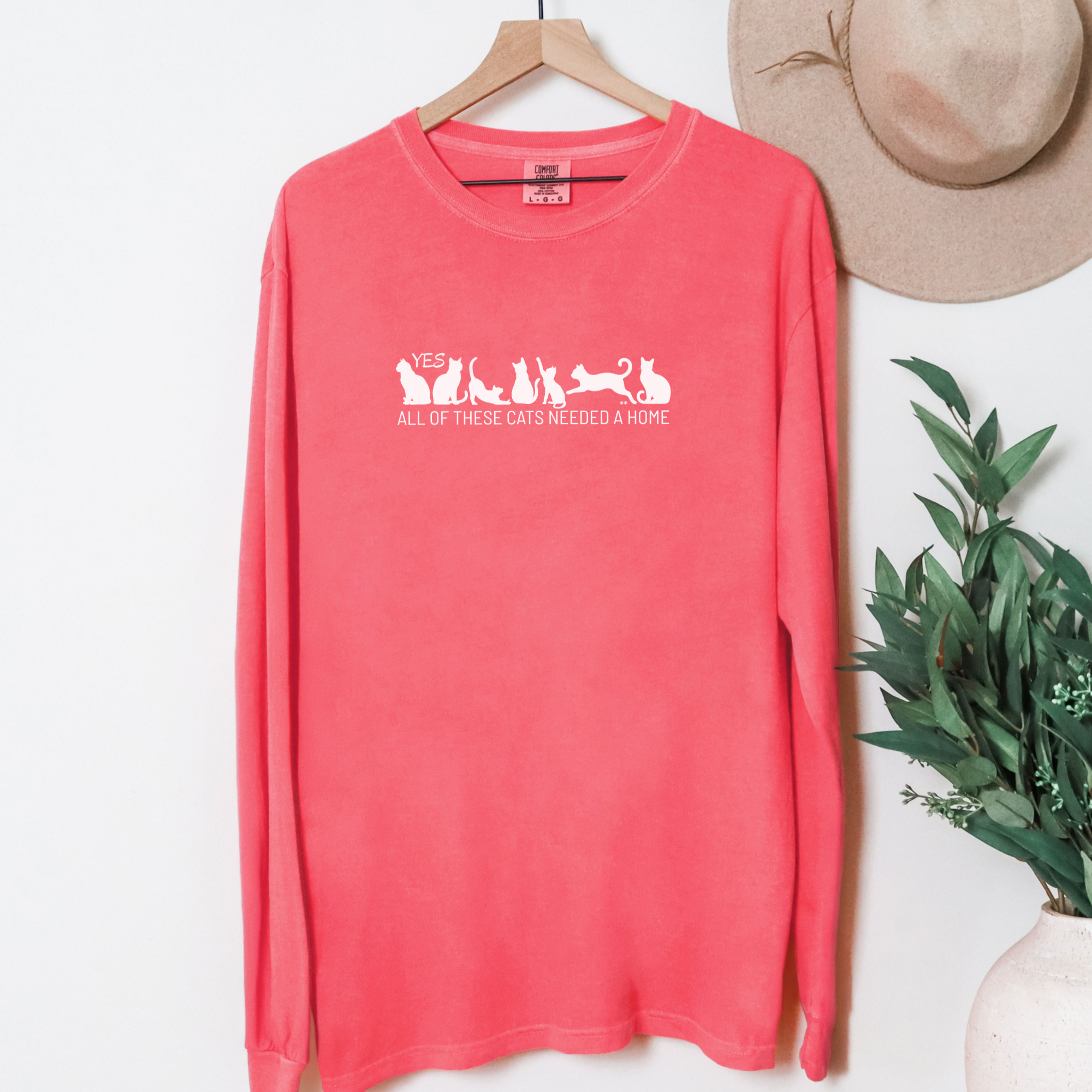 fetch-n-found  unisex tee for men and women featuring , Yes all of these cats needed a home Watermelon graphic T-Shirt made of 100% cotton - Watermelon Hanging Front