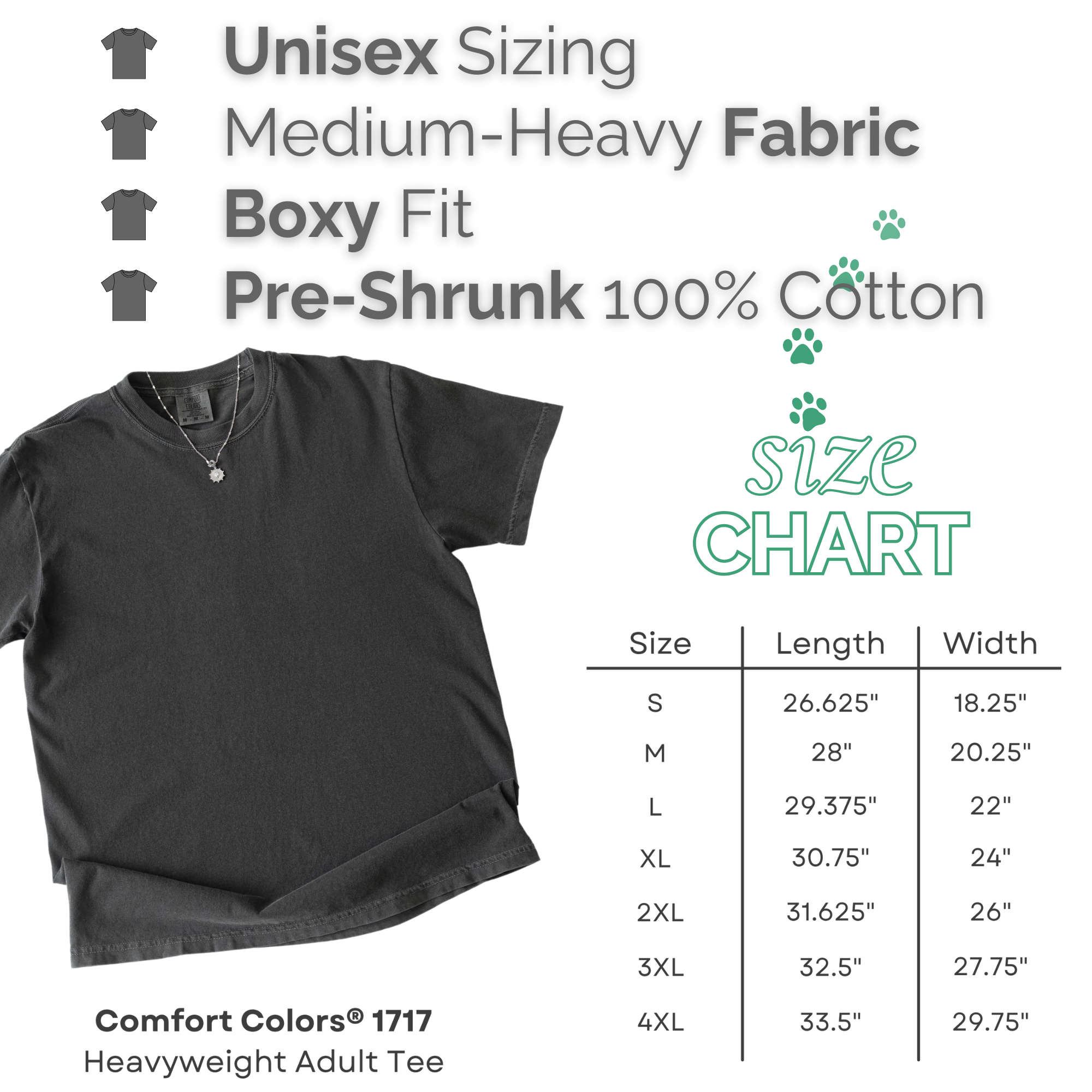 western-marlboro-dog-text-comfort-colors-t-shirt-in-white - White Size Chart 1717