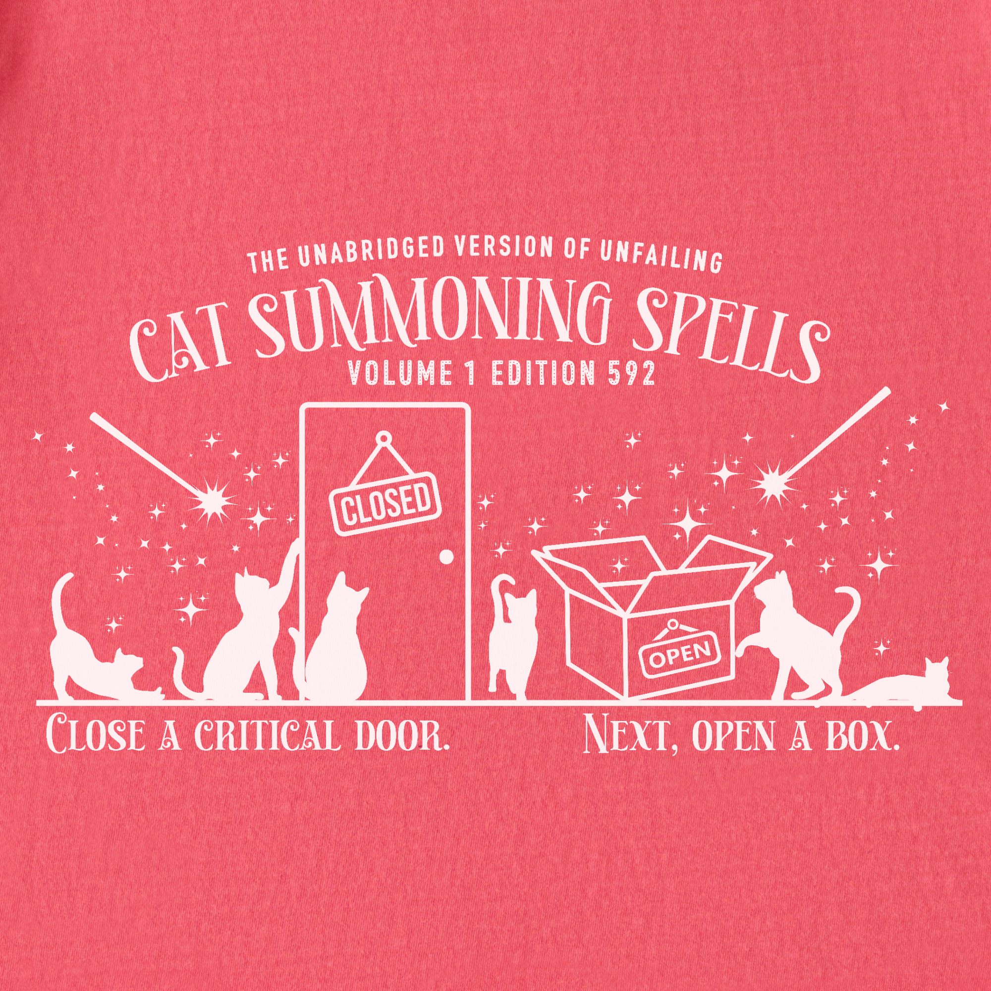 cat-summoning-spells-t-shirt-in-watermelon - Watermelon Full Graphic