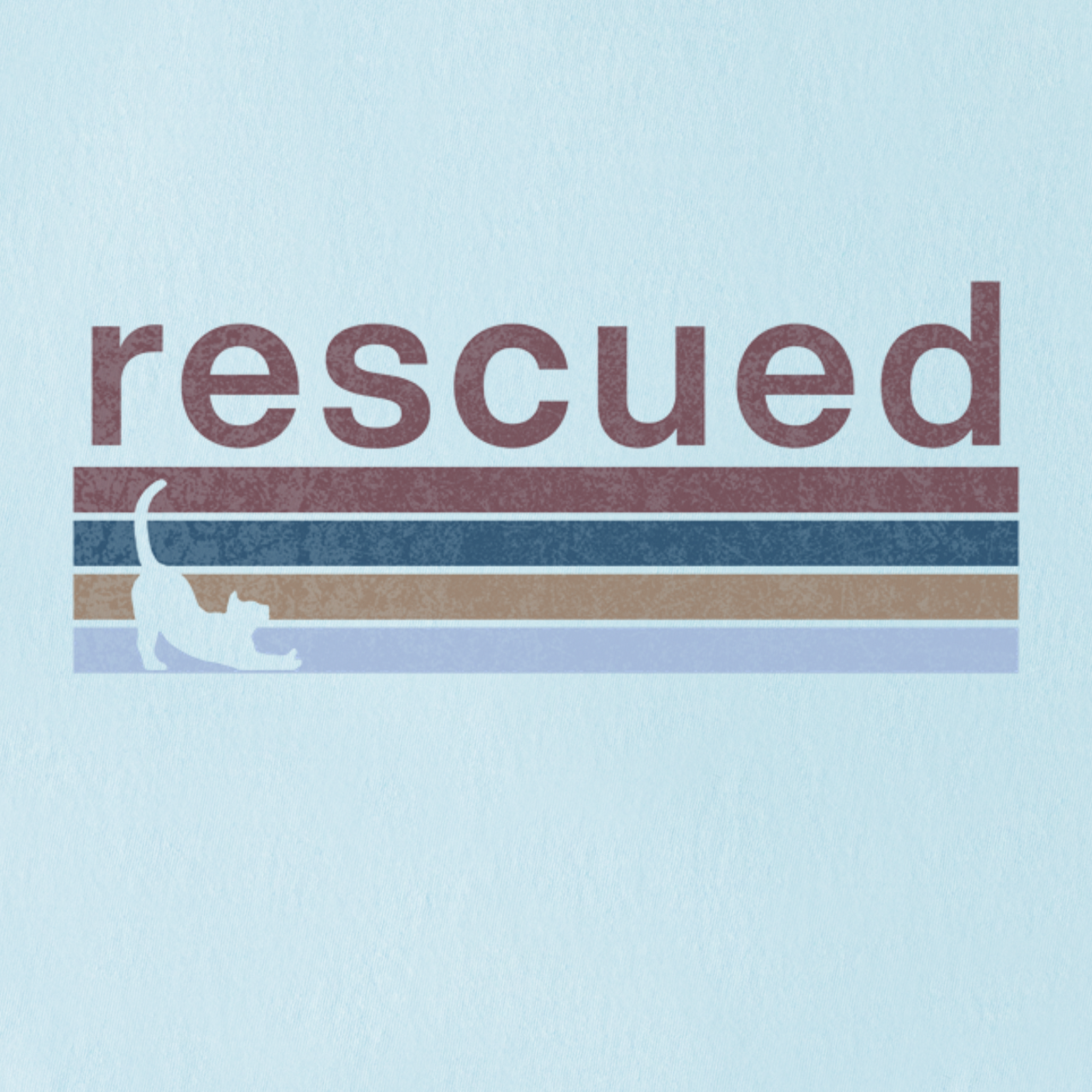 retro-cat-rescued-cat-graphic-comfort-colors-t-shirt-in-chambray - Chambray Full Graphic