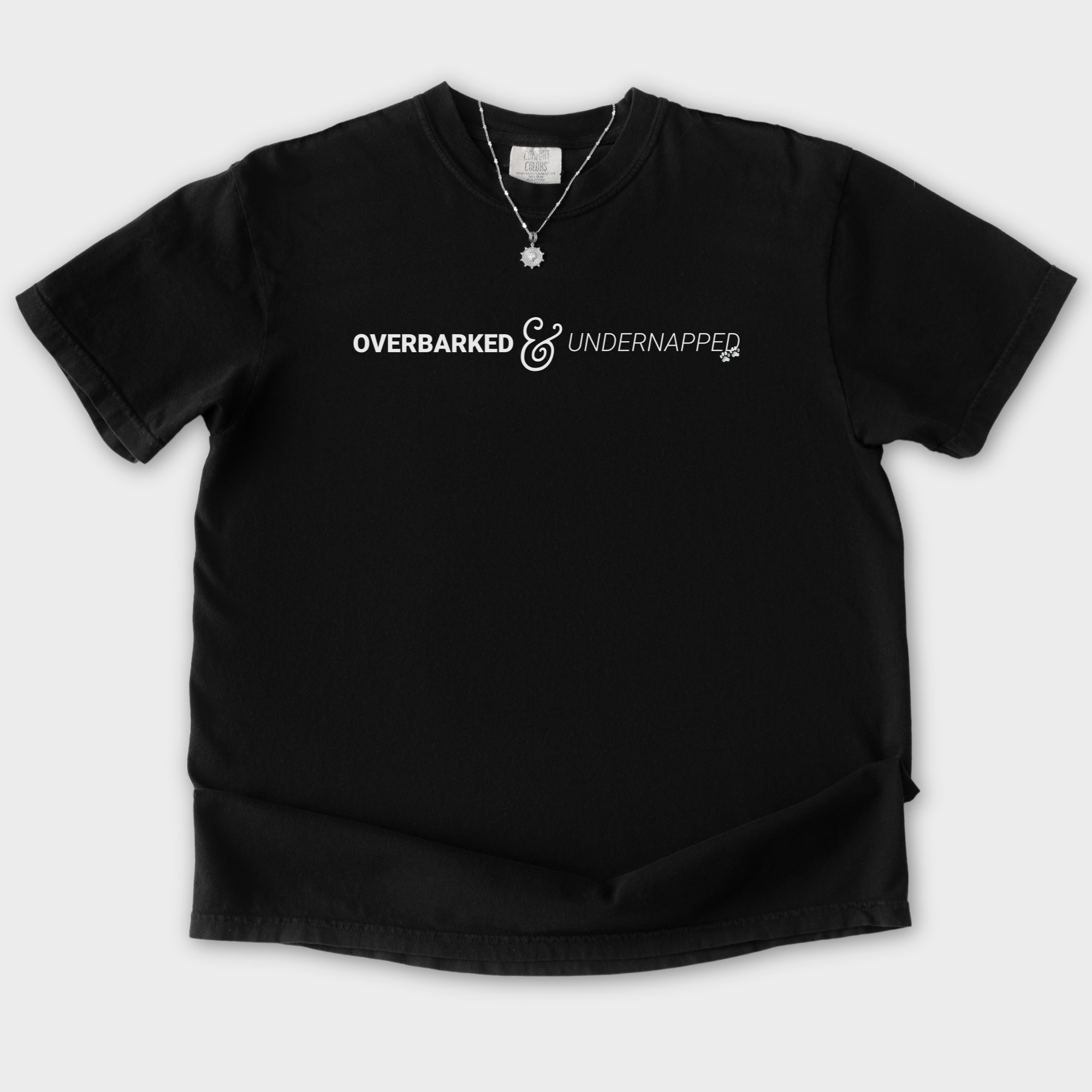 overbarked-undernapped-t-shirt-in-black - Black Flat Lay Front