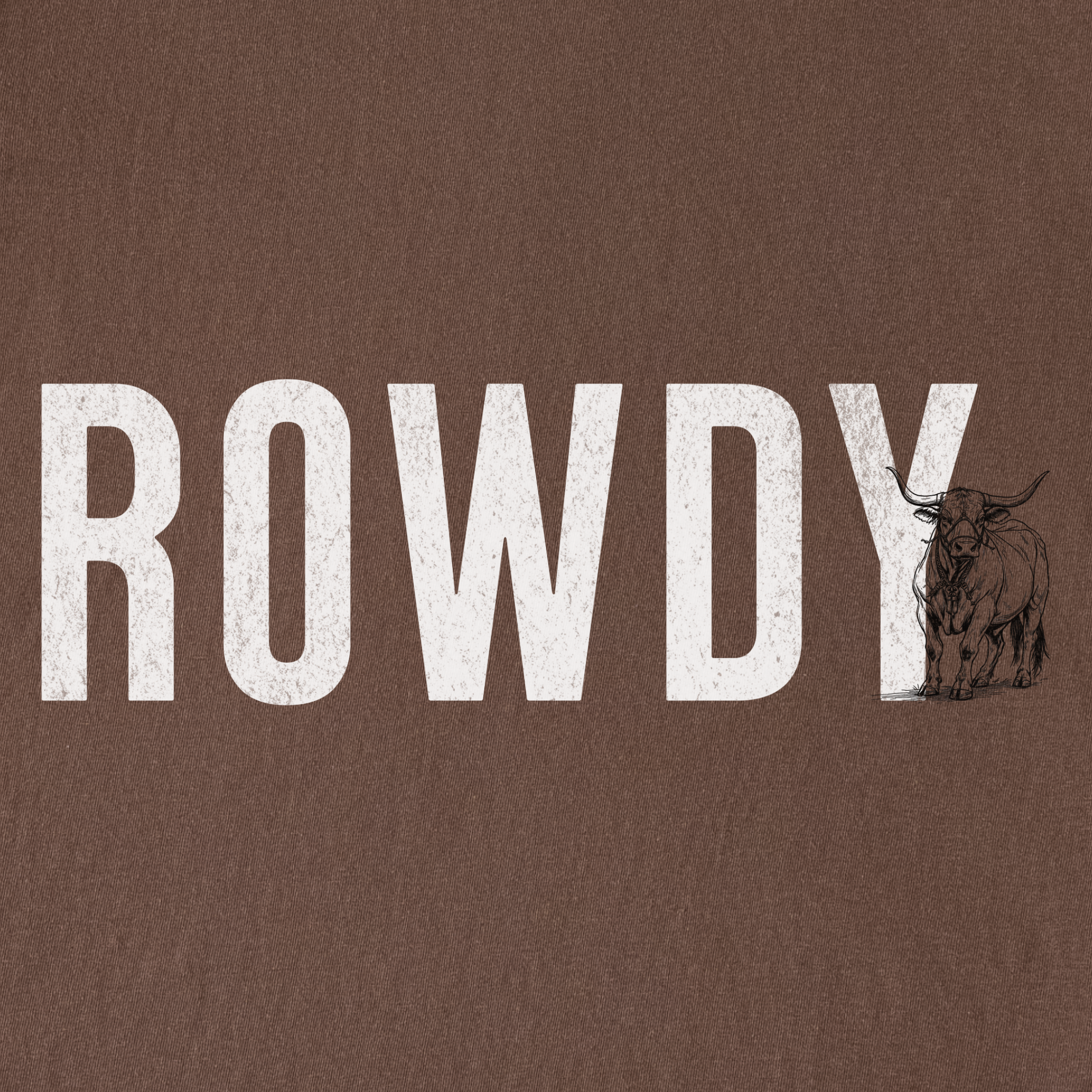 western-rowdy-animal-text-comfort-colors-t-shirt-in-espresso - Espresso Full Graphic