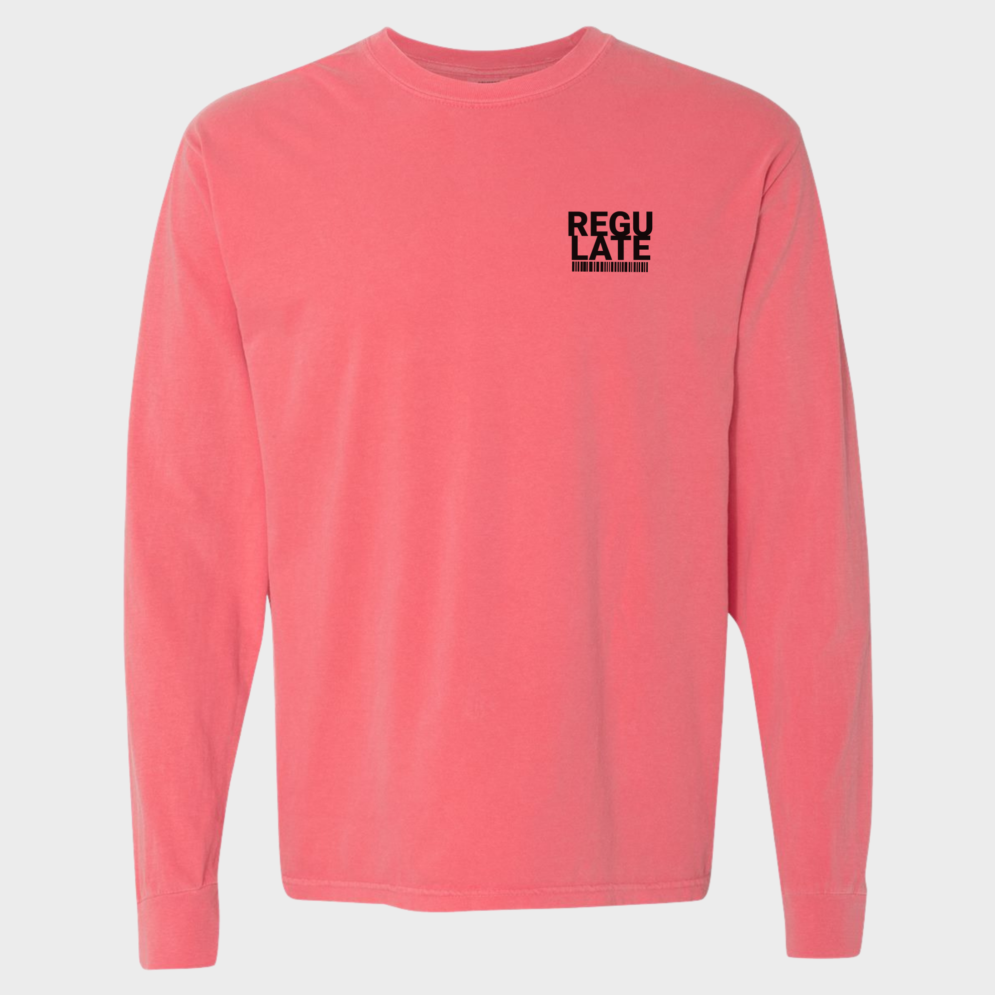 Comfort Colors® Dog unisex tee for men and women featuring Vintage, G-Funk Dog Era Presented by Fetch N Found Records Watermelon graphic Long Sleeved T-Shirt made of 100% cotton by Fetch N Found - Watermelon 3D Front