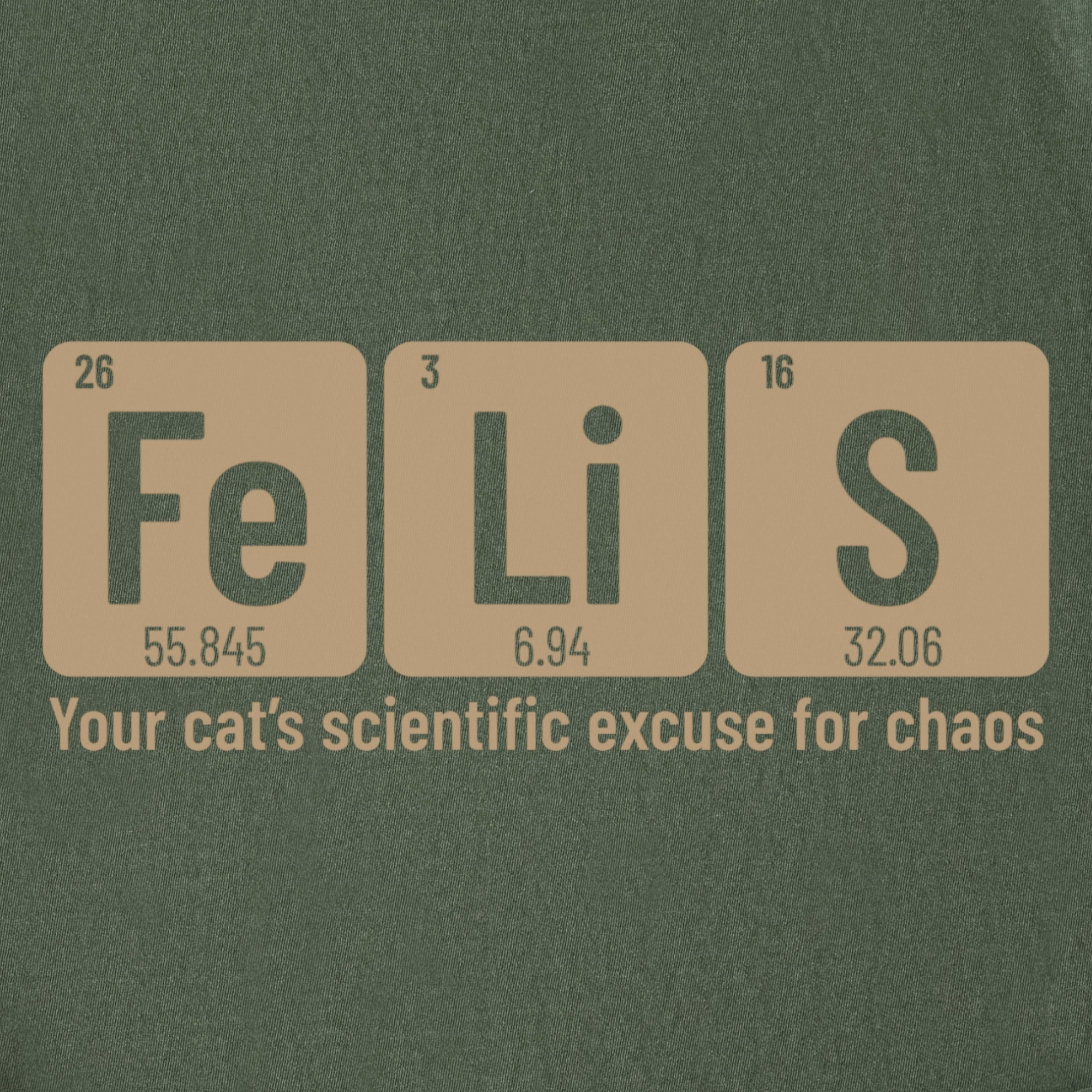 vintage-felis-cat-graphic-comfort-colors-t-shirt-in-moss - Moss Full Graphic