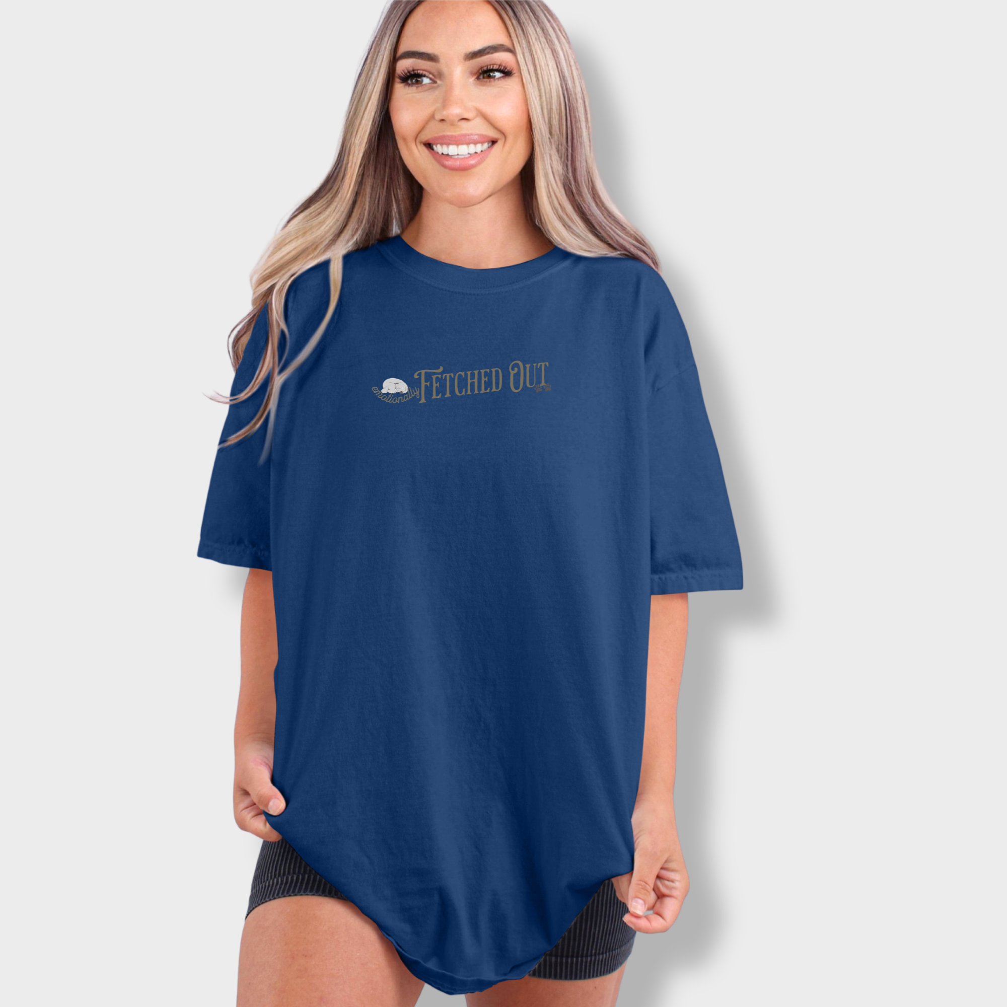 emotionally-fetched-out-t-shirt-in-midnight - Midnight Lifestyle Female Model