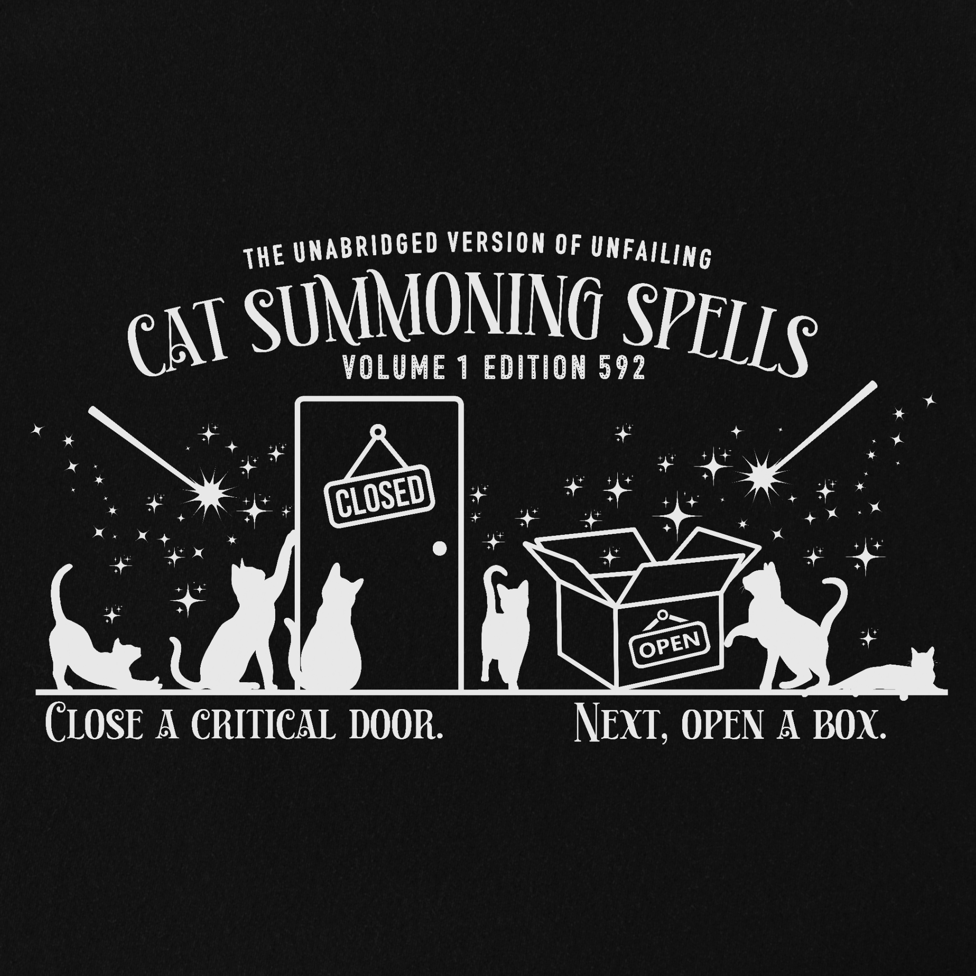 cat-summoning-spells-t-shirt-in-black - Black Full Graphic