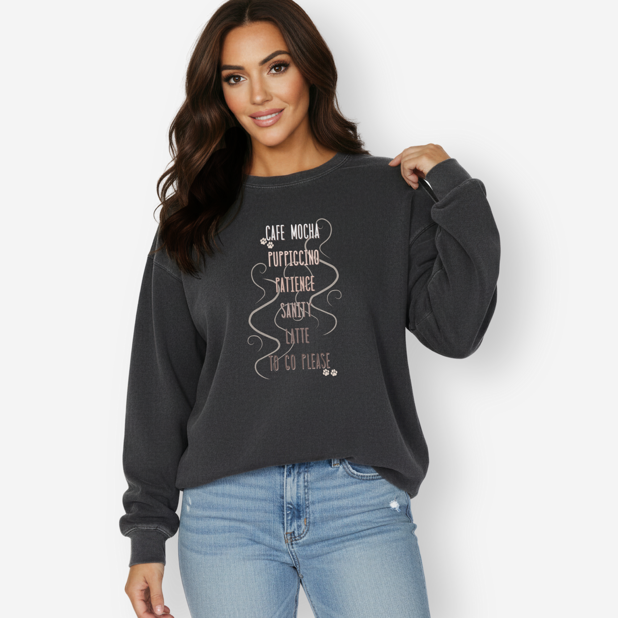 Comfort Colors® Custom | Made-To-Order T-shirt | Dog Mom Shirt Coffee Lover | Pet Parent Apparel - Pepper Model 1