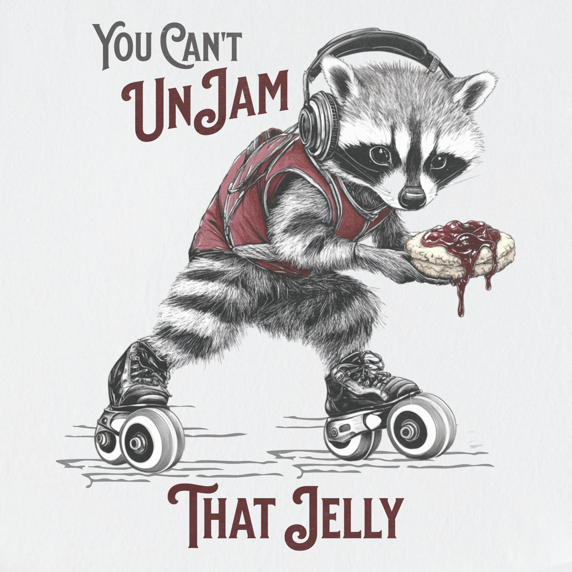 western-you-cant-unjam-that-jelly-feral-line-art-comfort-colors-t-shirt-in-white - White Full Graphic