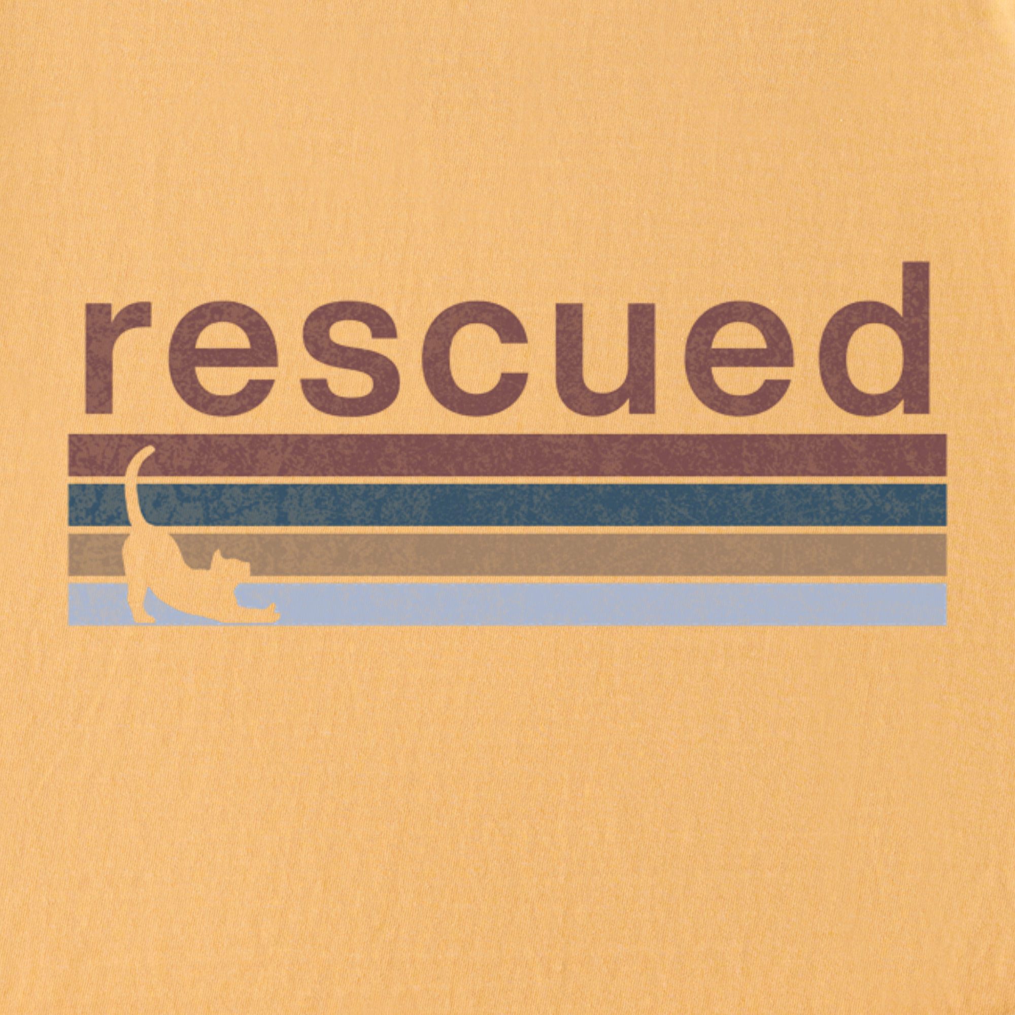 retro-cat-rescued-cat-graphic-comfort-colors-t-shirt-in-mustard - Mustard Full Graphic