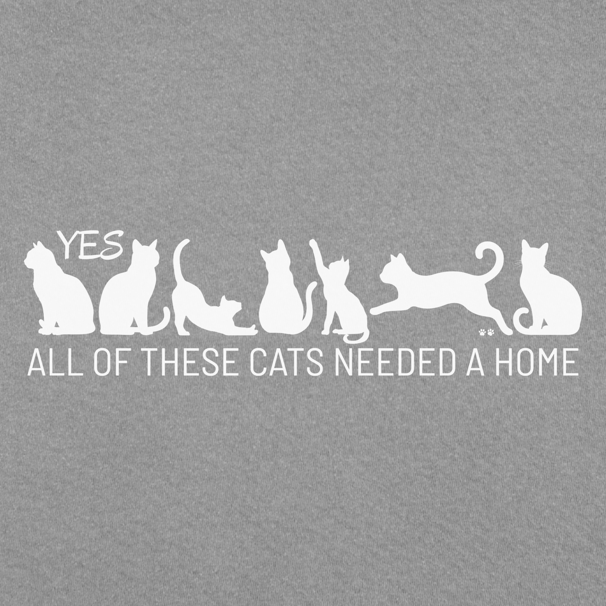 fetch-n-found  unisex tee for men and women featuring , Yes all of these cats needed a home Grey graphic T-Shirt made of 100% cotton - Grey Full Graphic