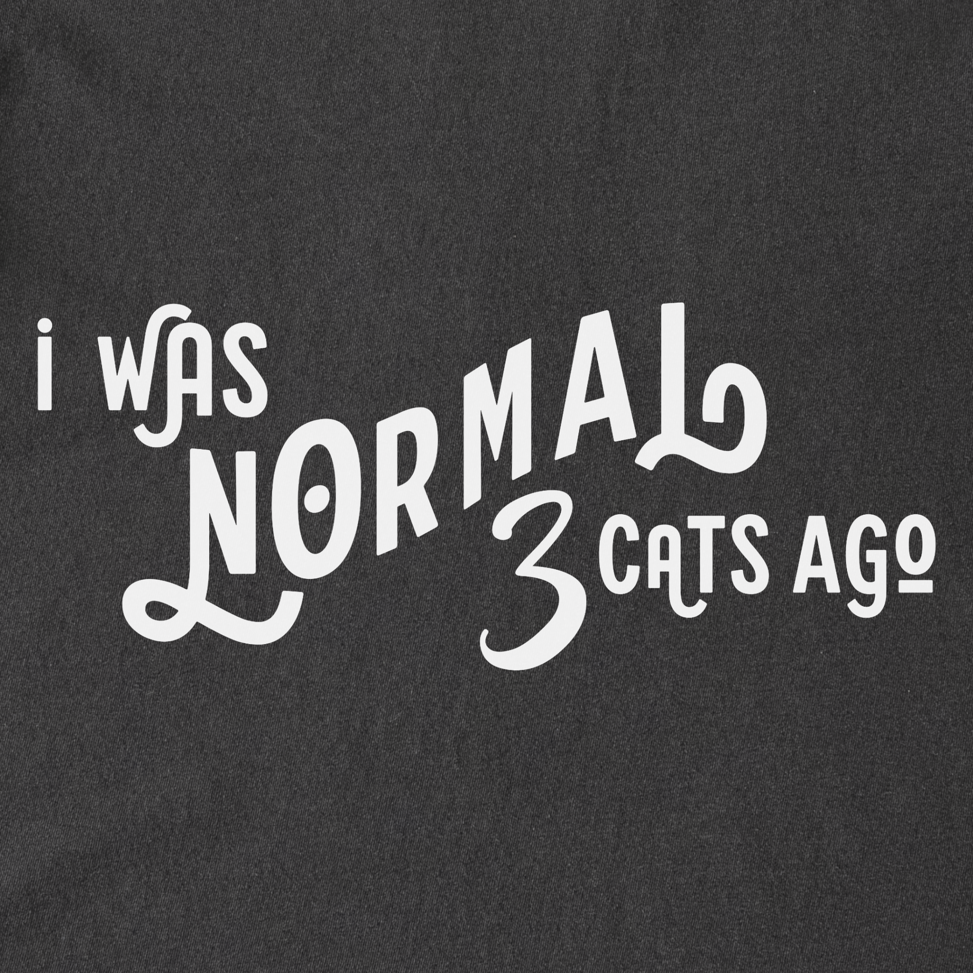 Comfort Colors® Cat unisex tee for men and women featuring Minimalist, I Was Normal 3 Cats Ago Pepper graphic Long Sleeved T-Shirt made of 100% cotton by Fetch N Found - Pepper Full Graphic