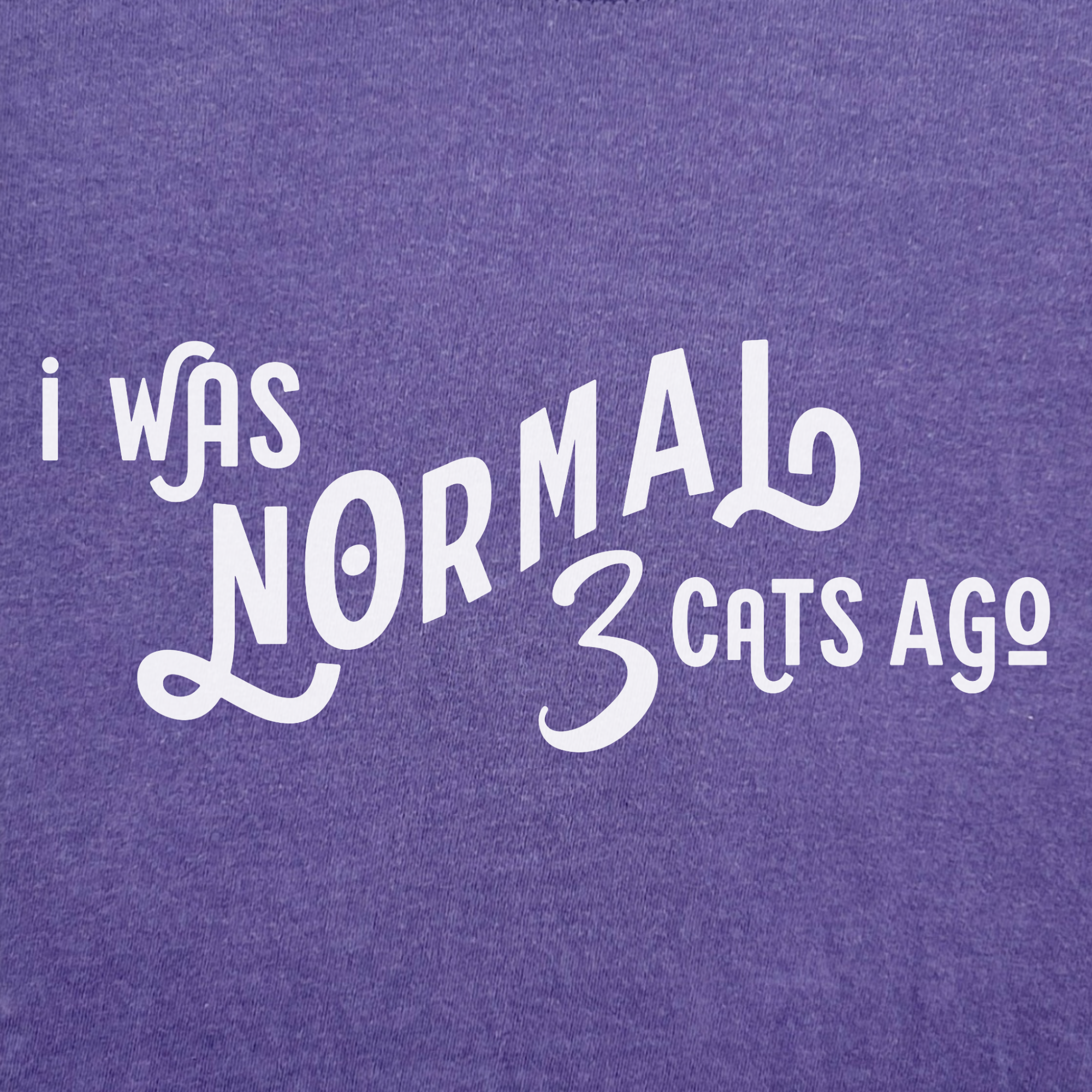 Comfort Colors® Cat unisex tee for men and women featuring Minimalist, I Was Normal 3 Cats Ago Grape graphic T-Shirt made of 100% cotton by Fetch N Found - Grape Full Graphic
