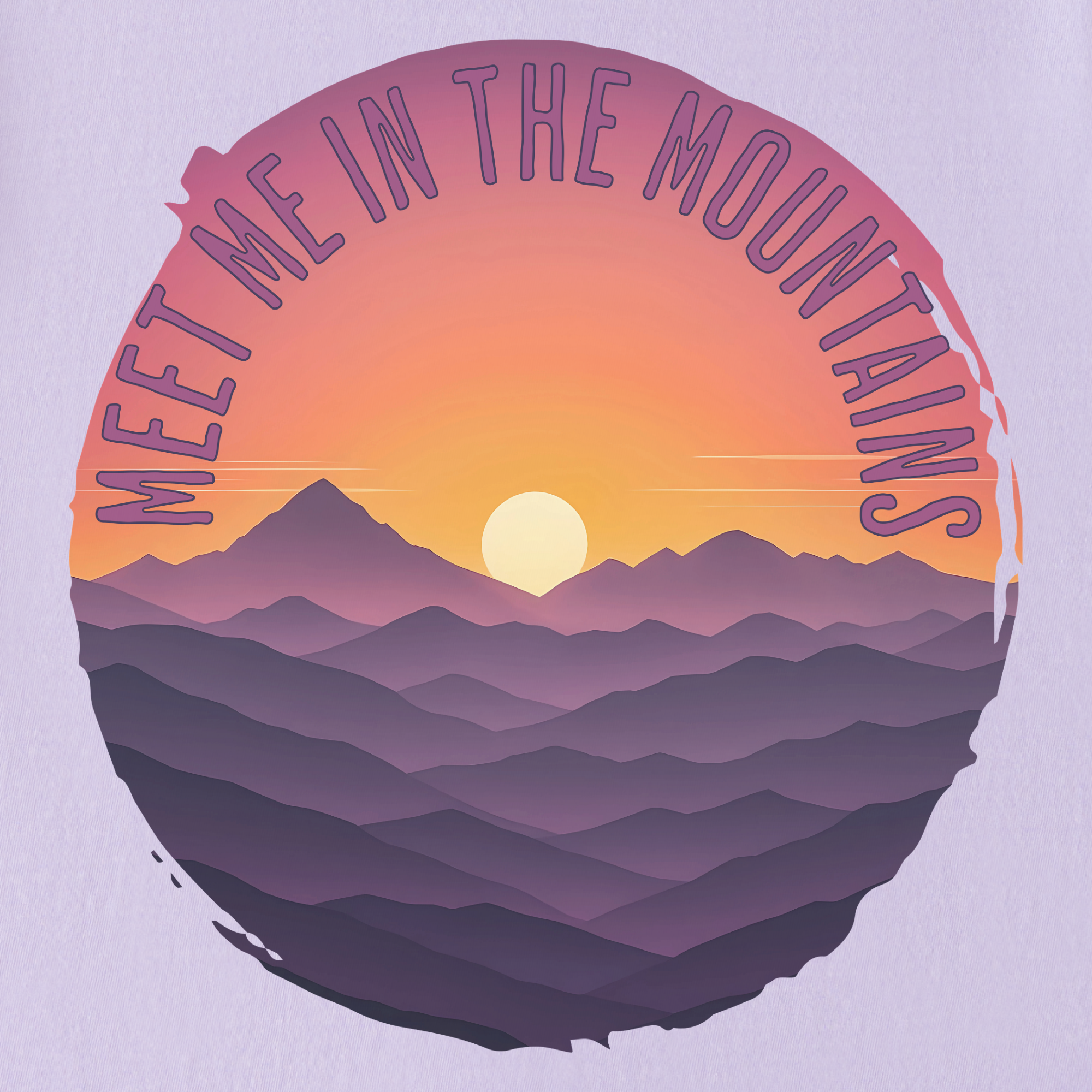 artistic-meet-me-in-the-mountains-version-ii-pet-graphic-comfort-colors-t-shirt-in-orchid - Orchid Full Graphic