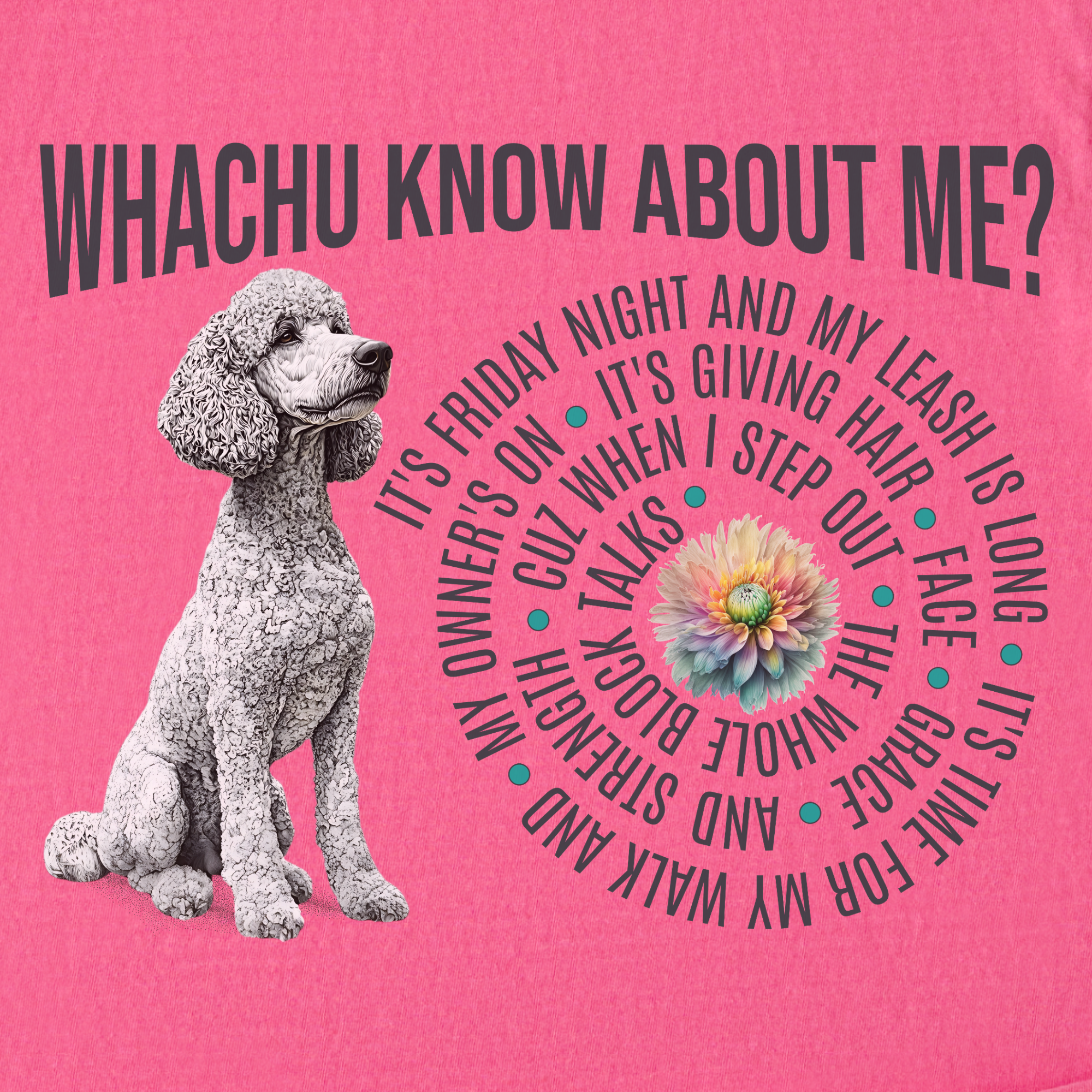 glorilla-inspired-whatchu-know-about-me-t-shirt-in-crunchberry - Crunchberry Full Graphic